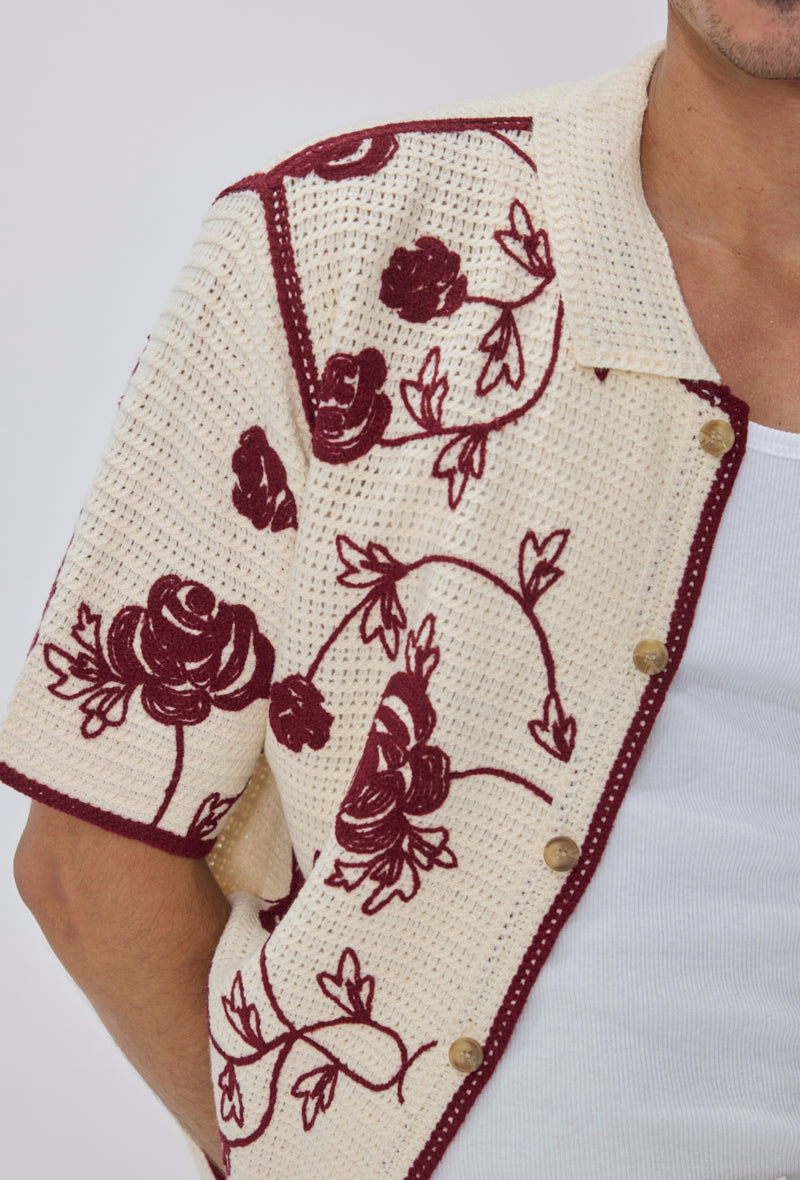 Chemise florale col cubain