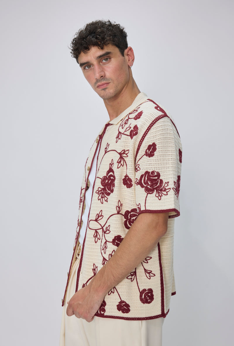 Chemise florale col cubain