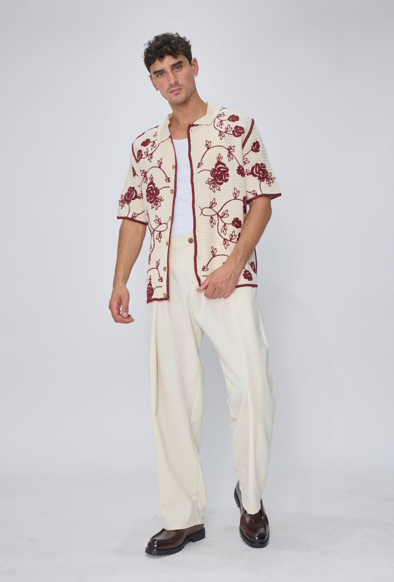Chemise florale col cubain