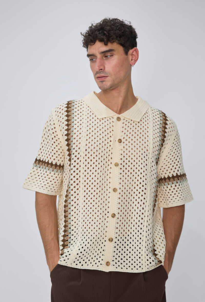 Chemise tricot col polo
