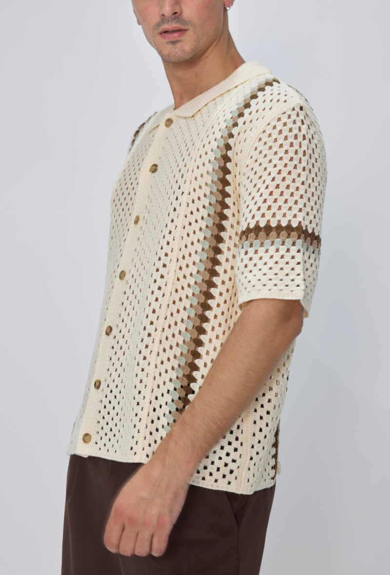 Chemise tricot col polo