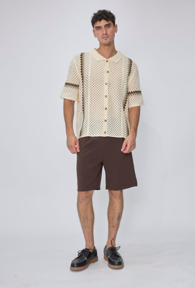 Chemise tricot col polo