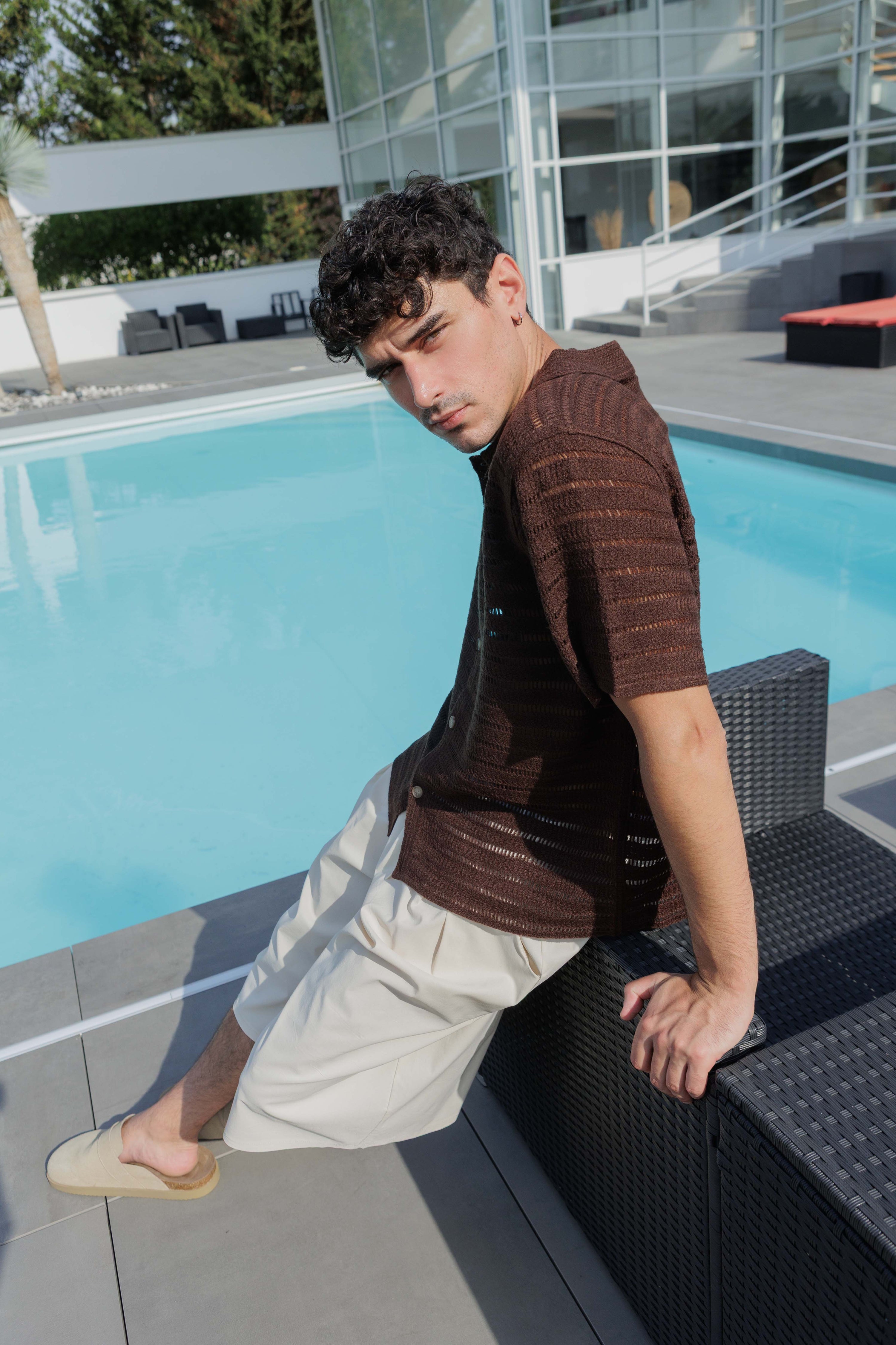 Chemise tricot ajourée