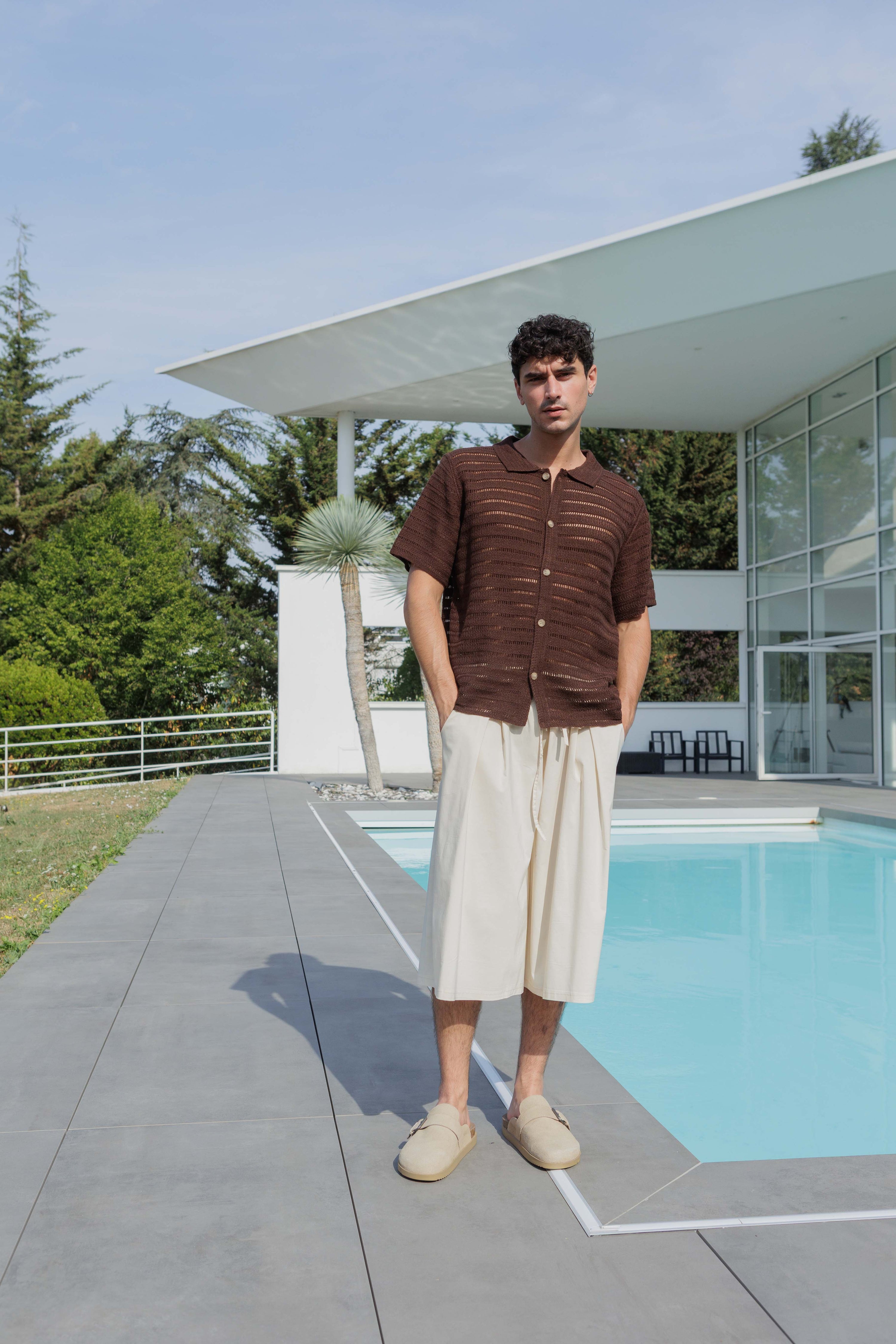 Chemise tricot ajourée