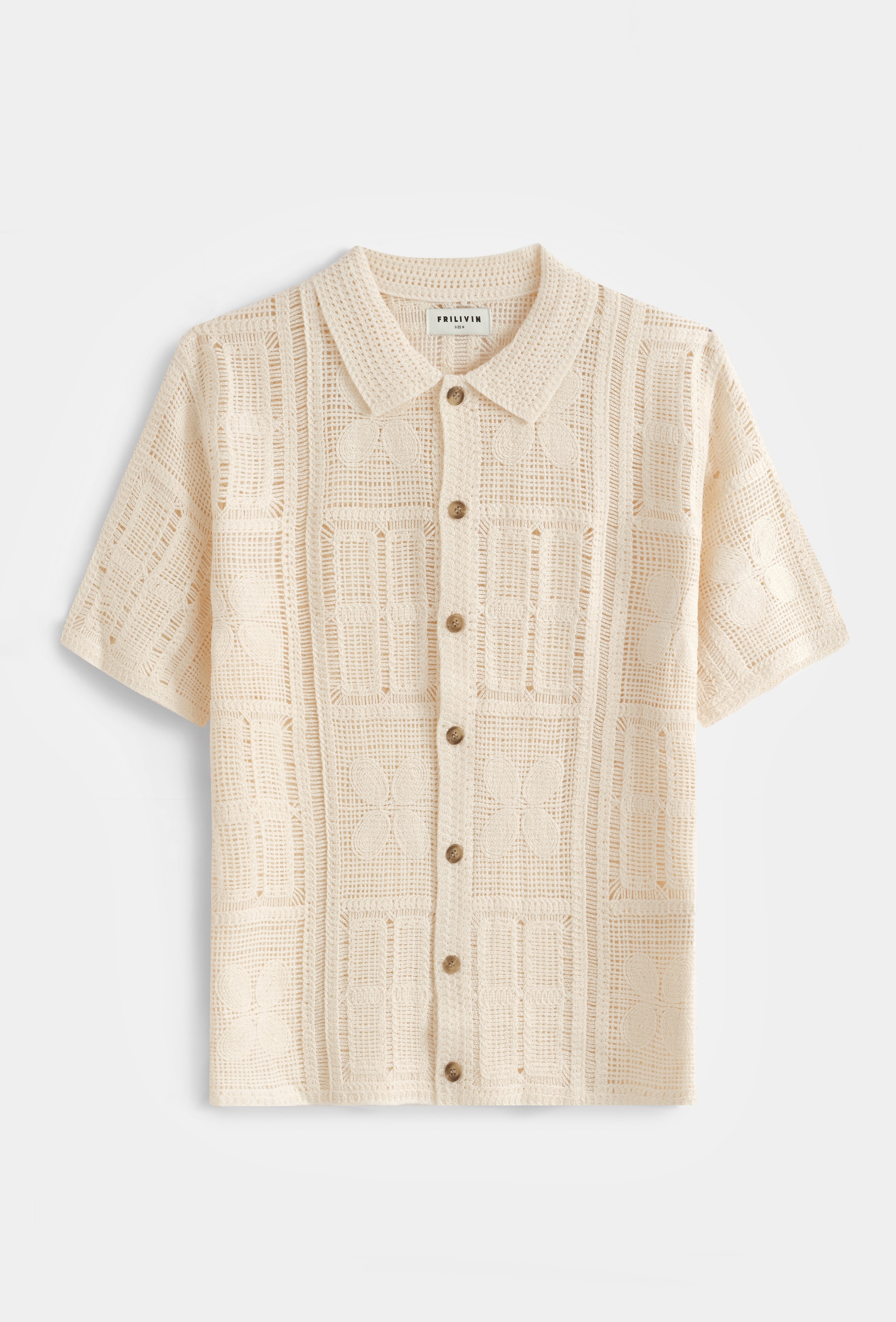 Chemise tricot ajouré polo