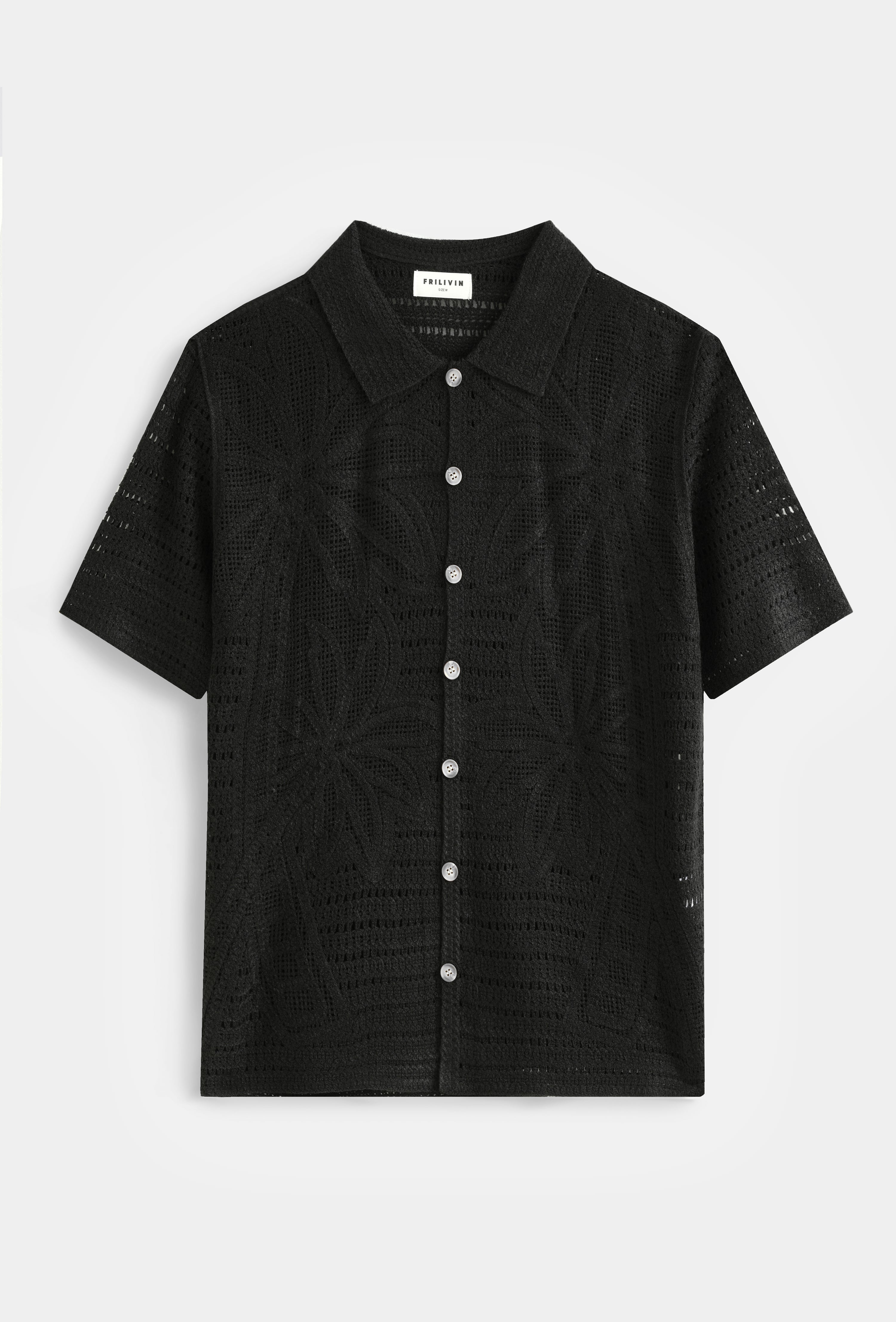 Chemise col polo ajourée