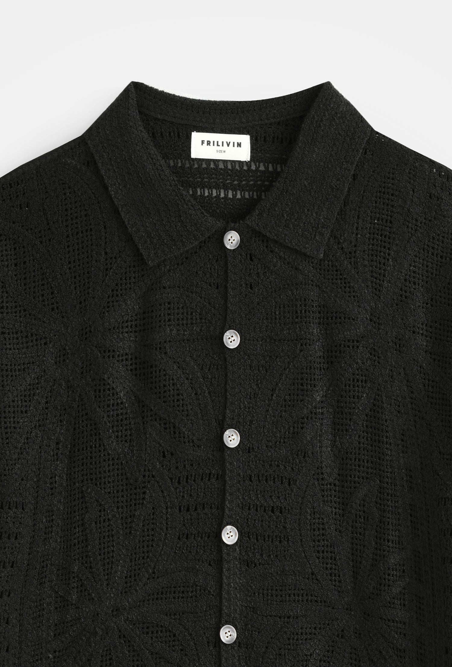 Chemise col polo ajourée