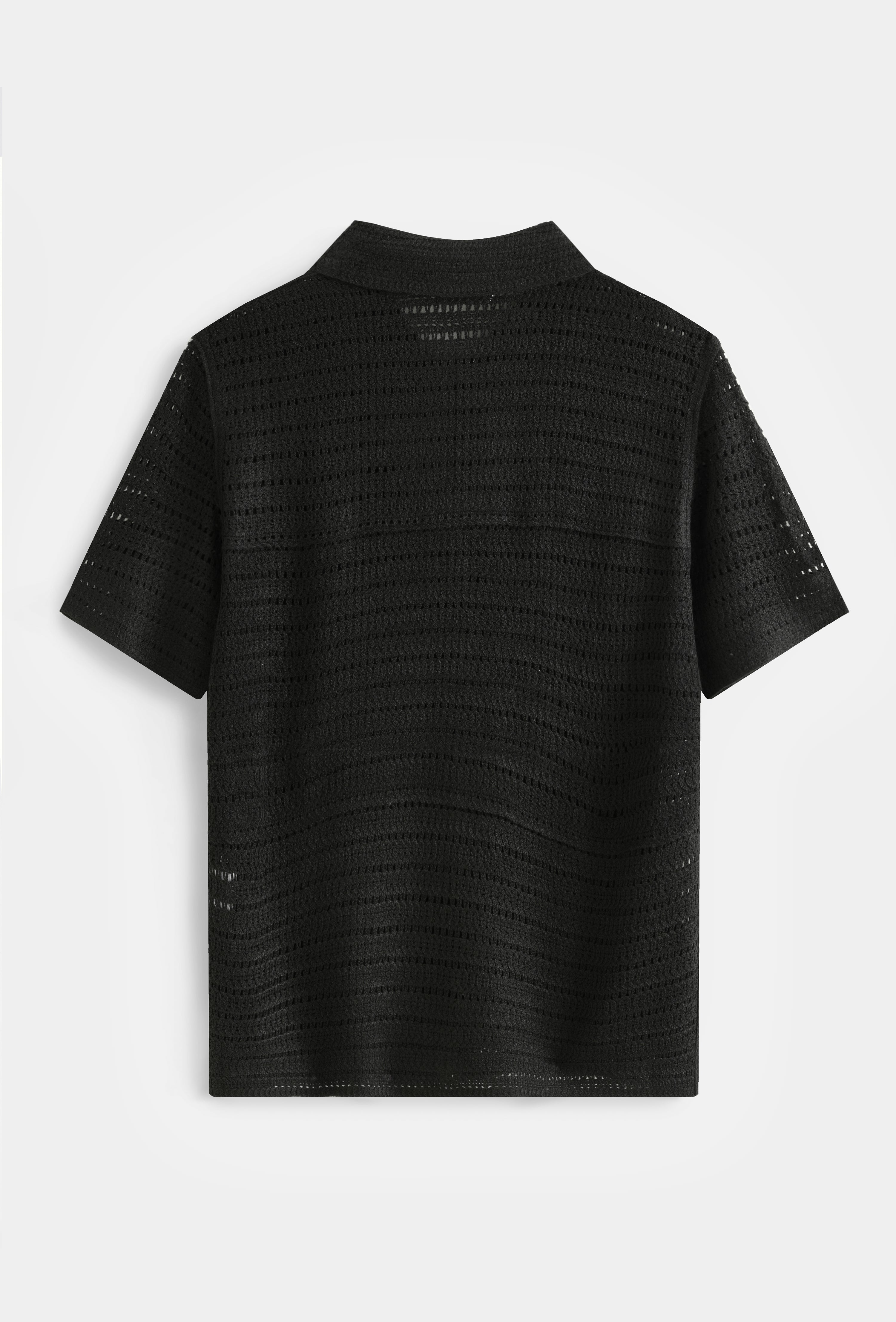 Chemise col polo ajourée