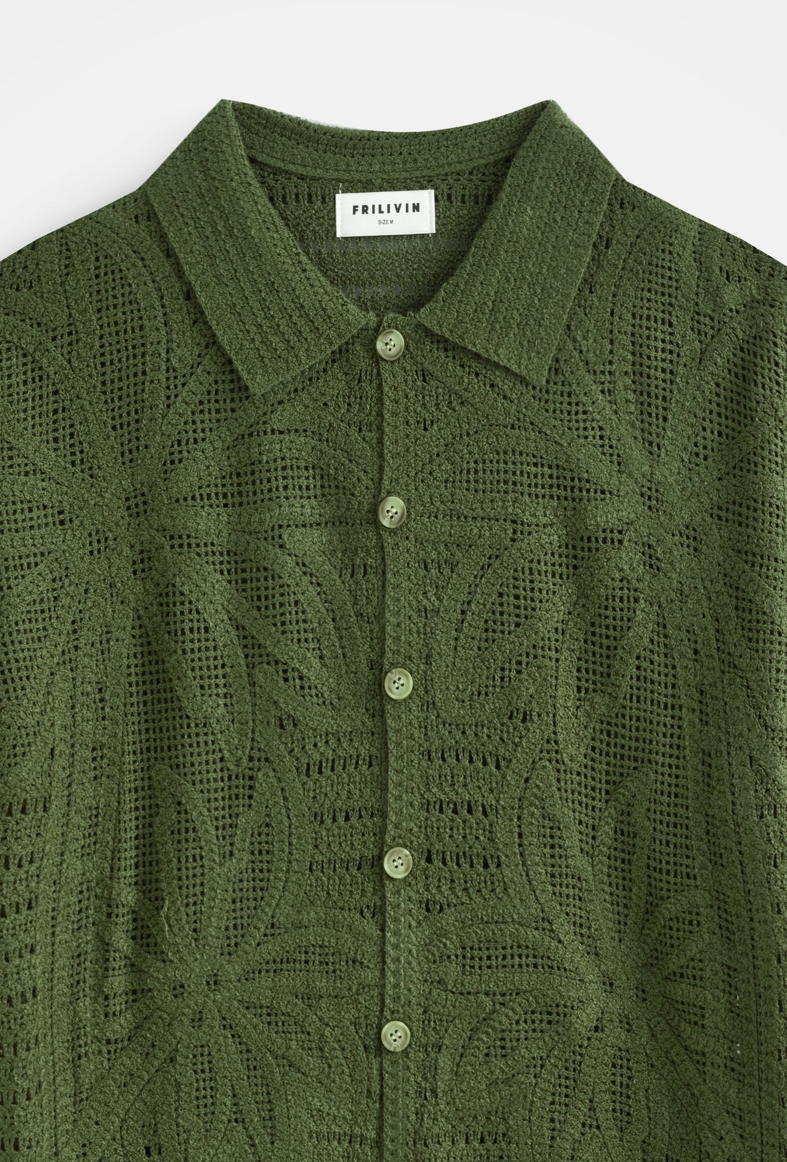 Chemise col polo ajourée