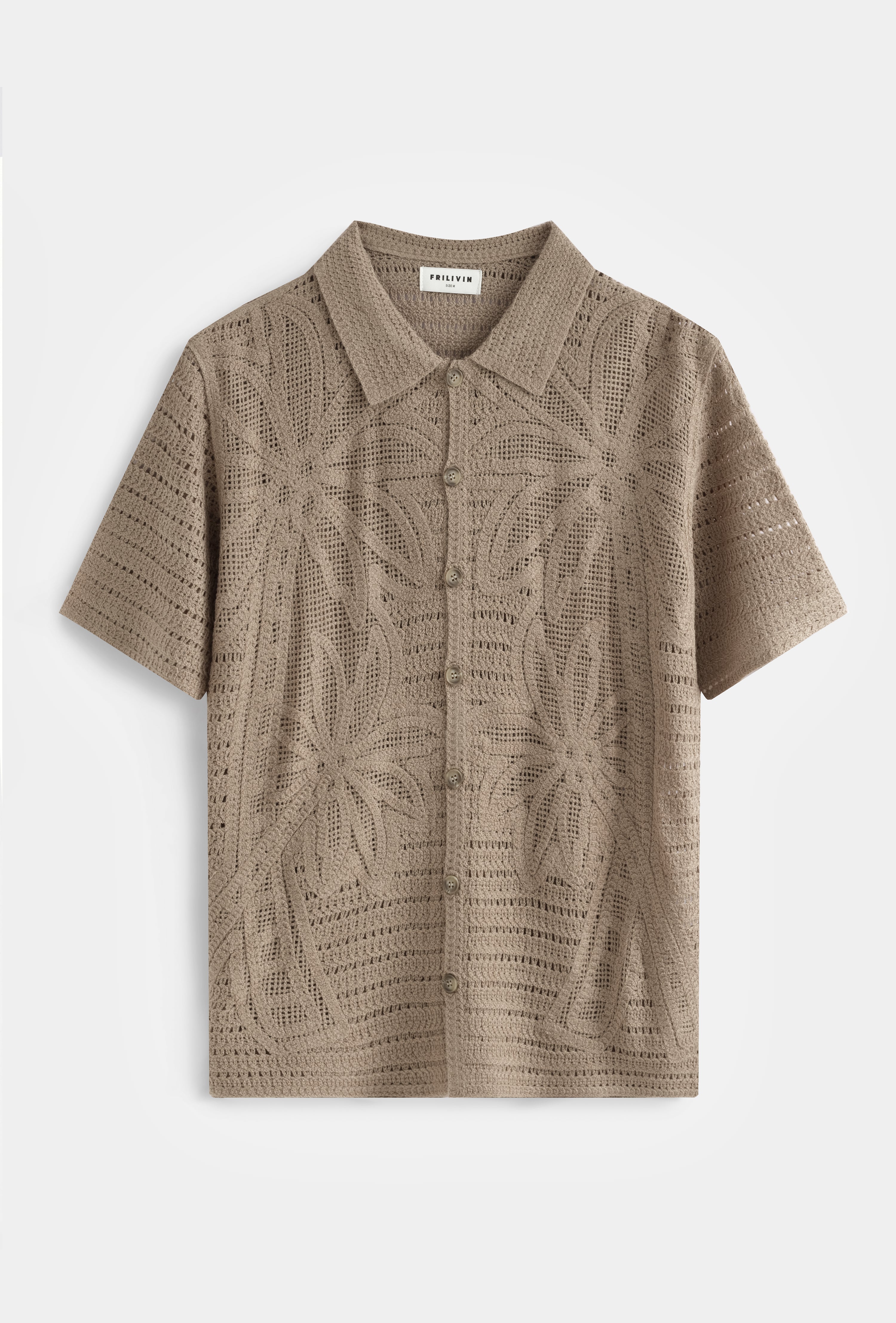 Chemise col polo ajourée