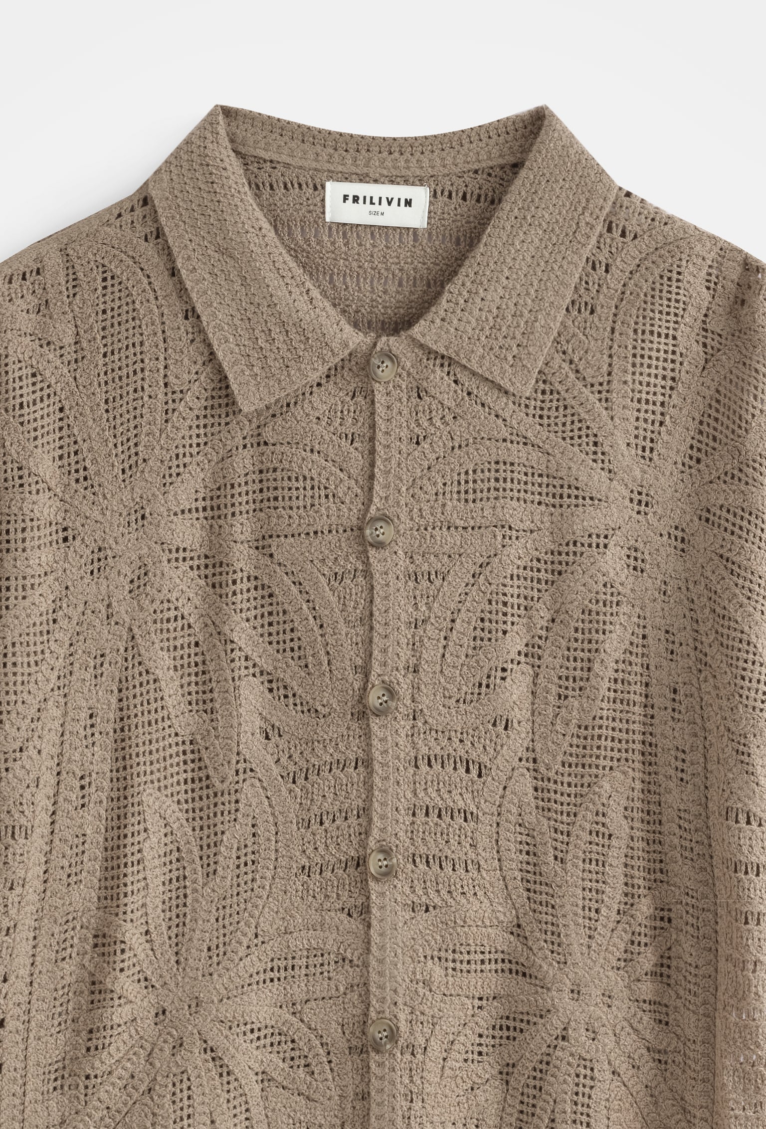 Chemise col polo ajourée
