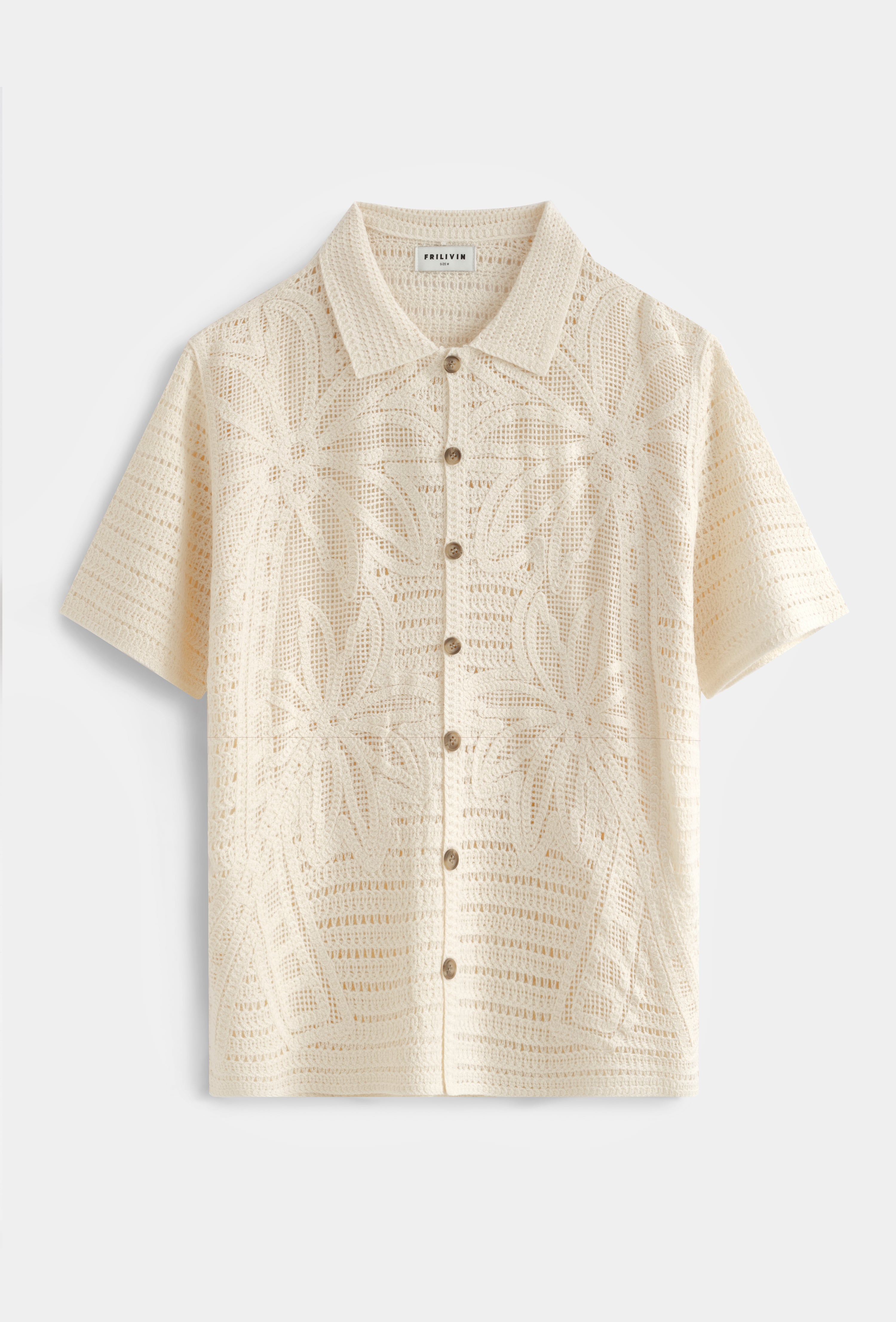 Chemise col polo ajourée