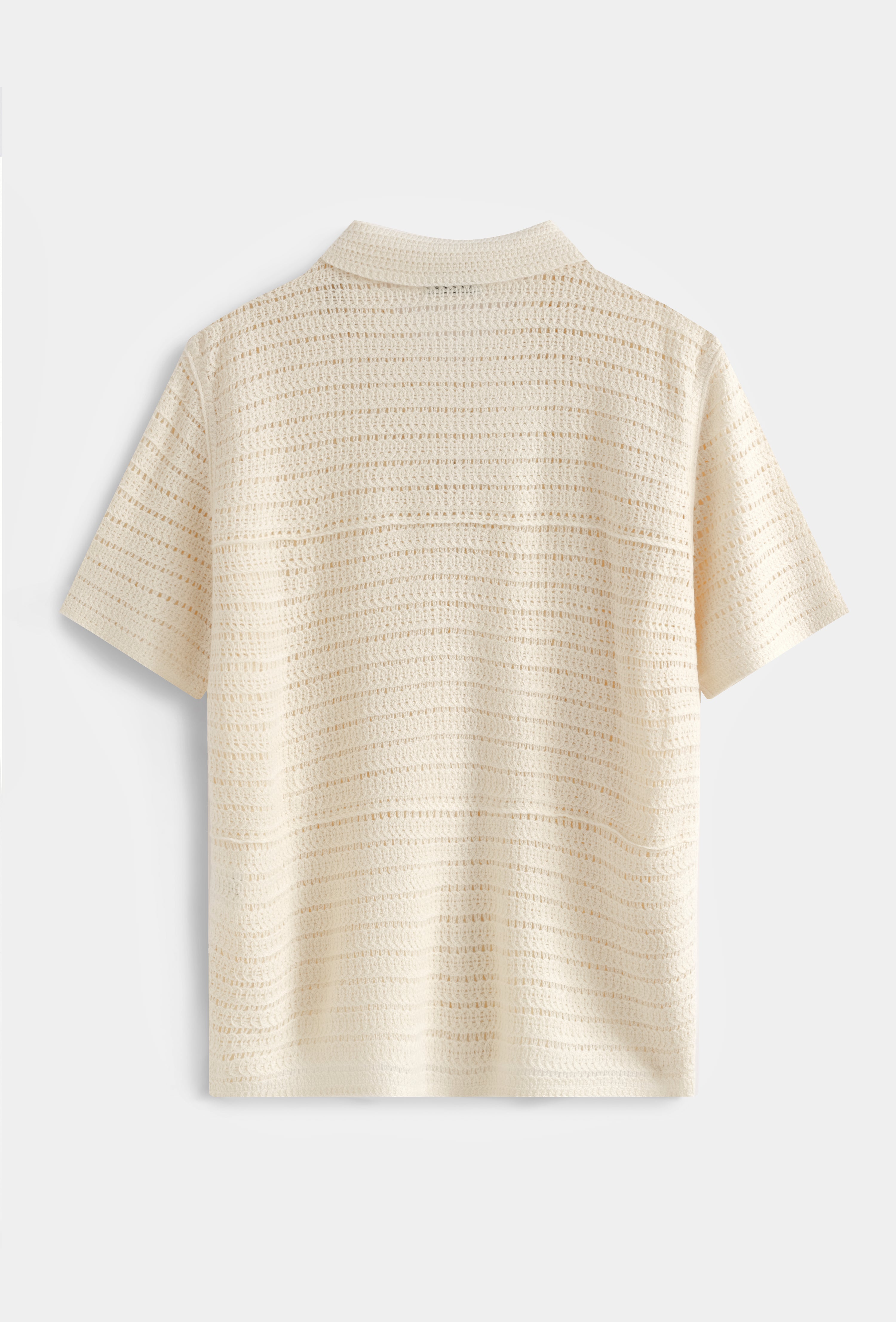 Chemise col polo ajourée