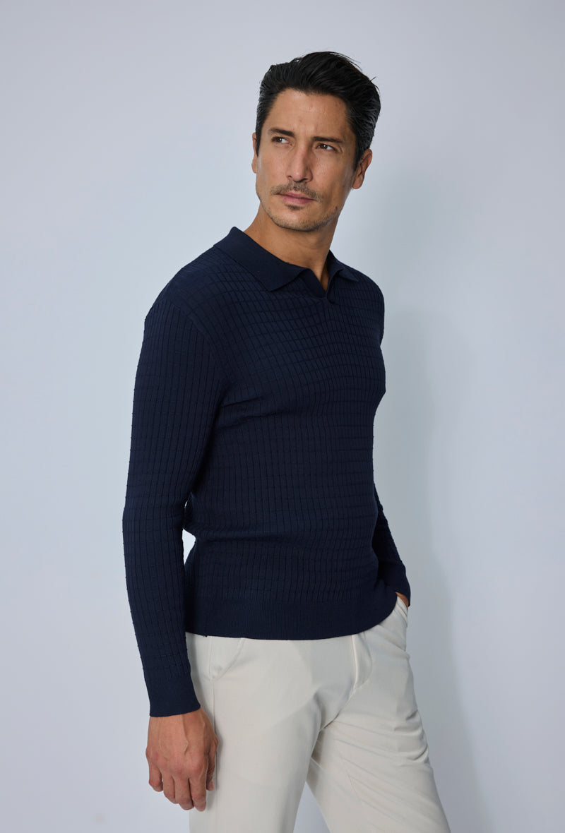 Pull polo tricoté casual