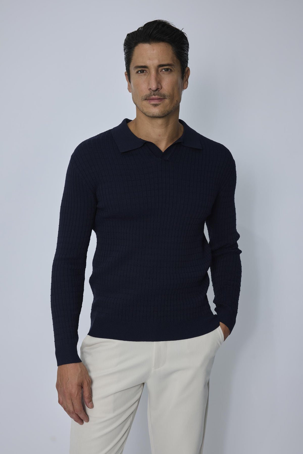 Pull polo tricoté casual