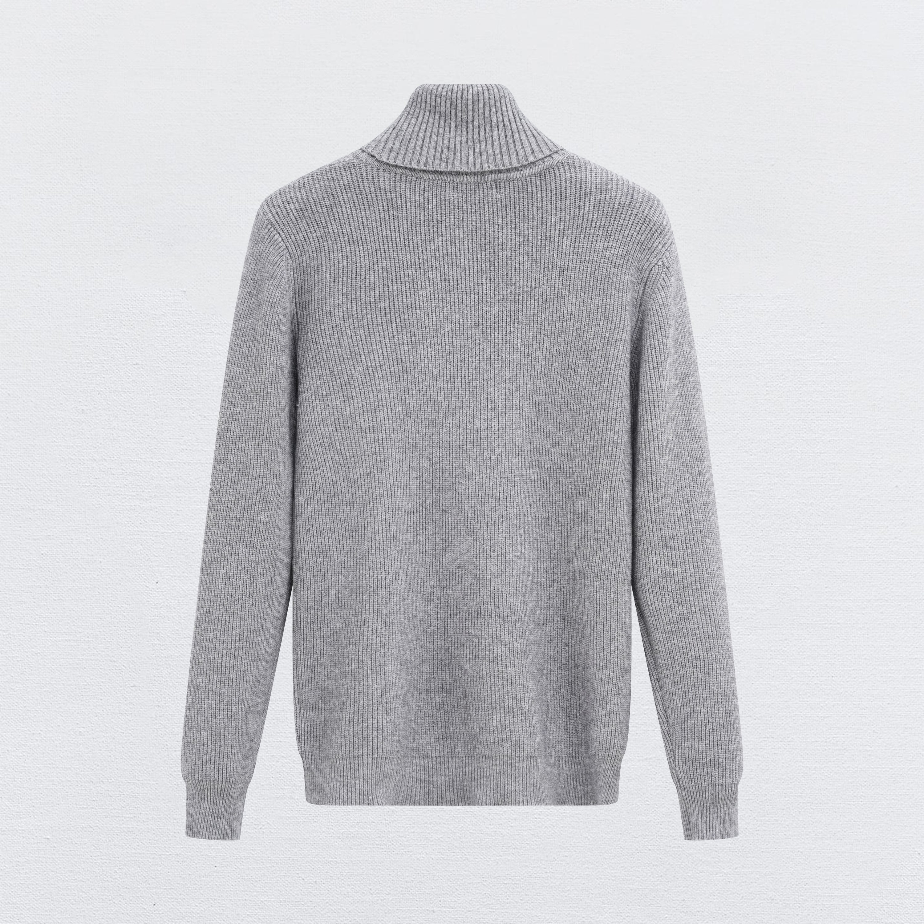 Ribbed knit turtleneck sweater