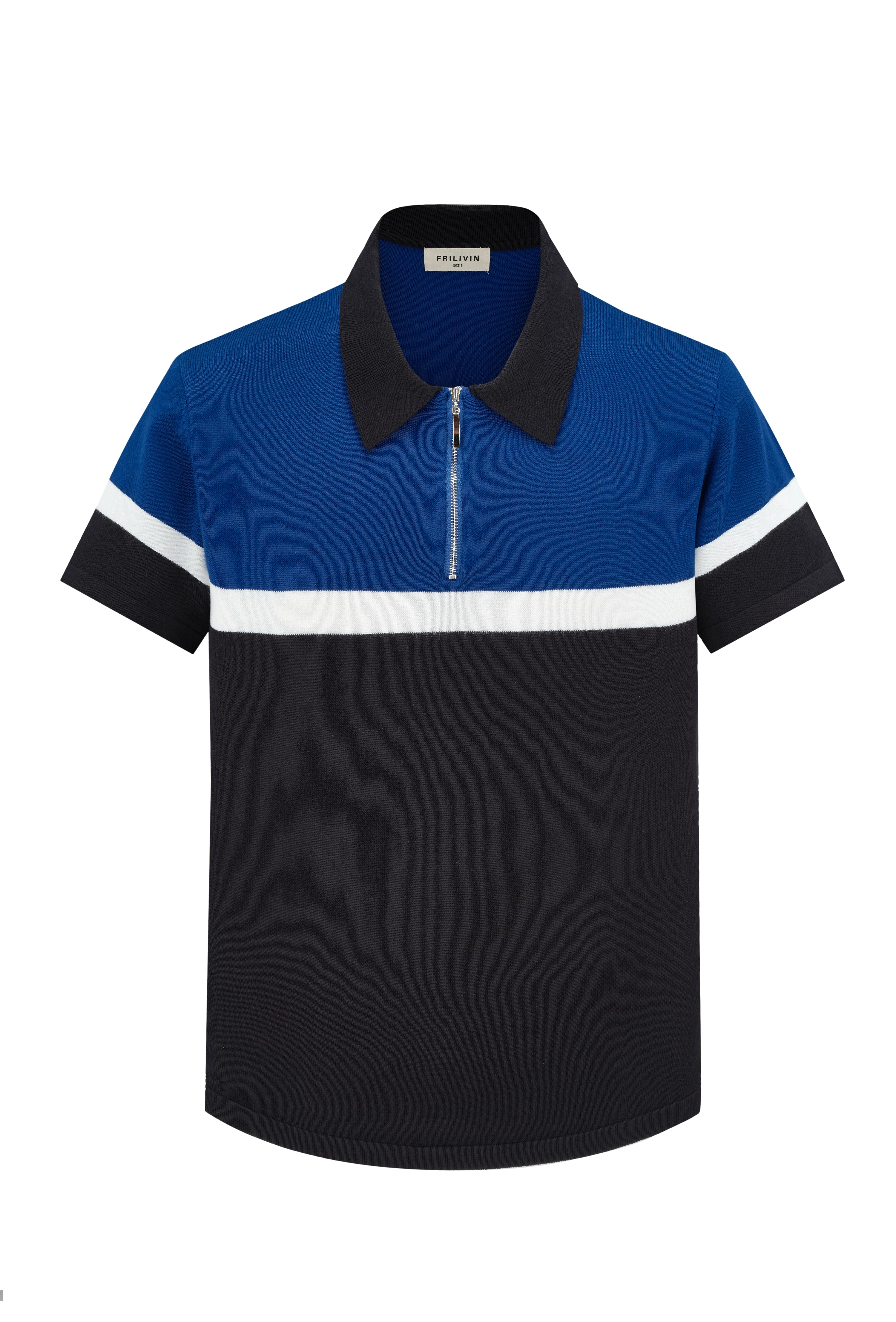 Zipped mesh polo t-shirt