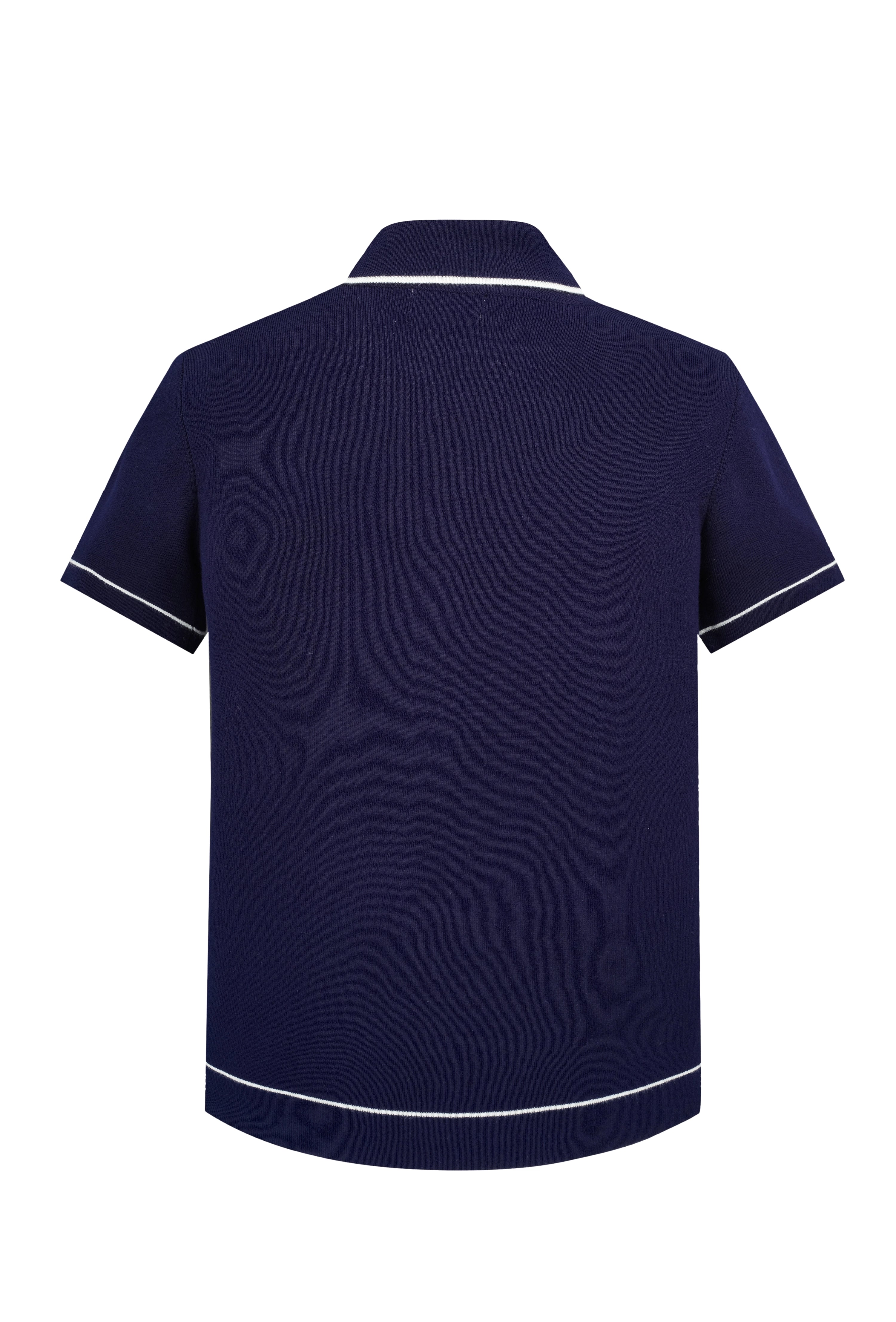 Buttoned polo shirt with contrast collar