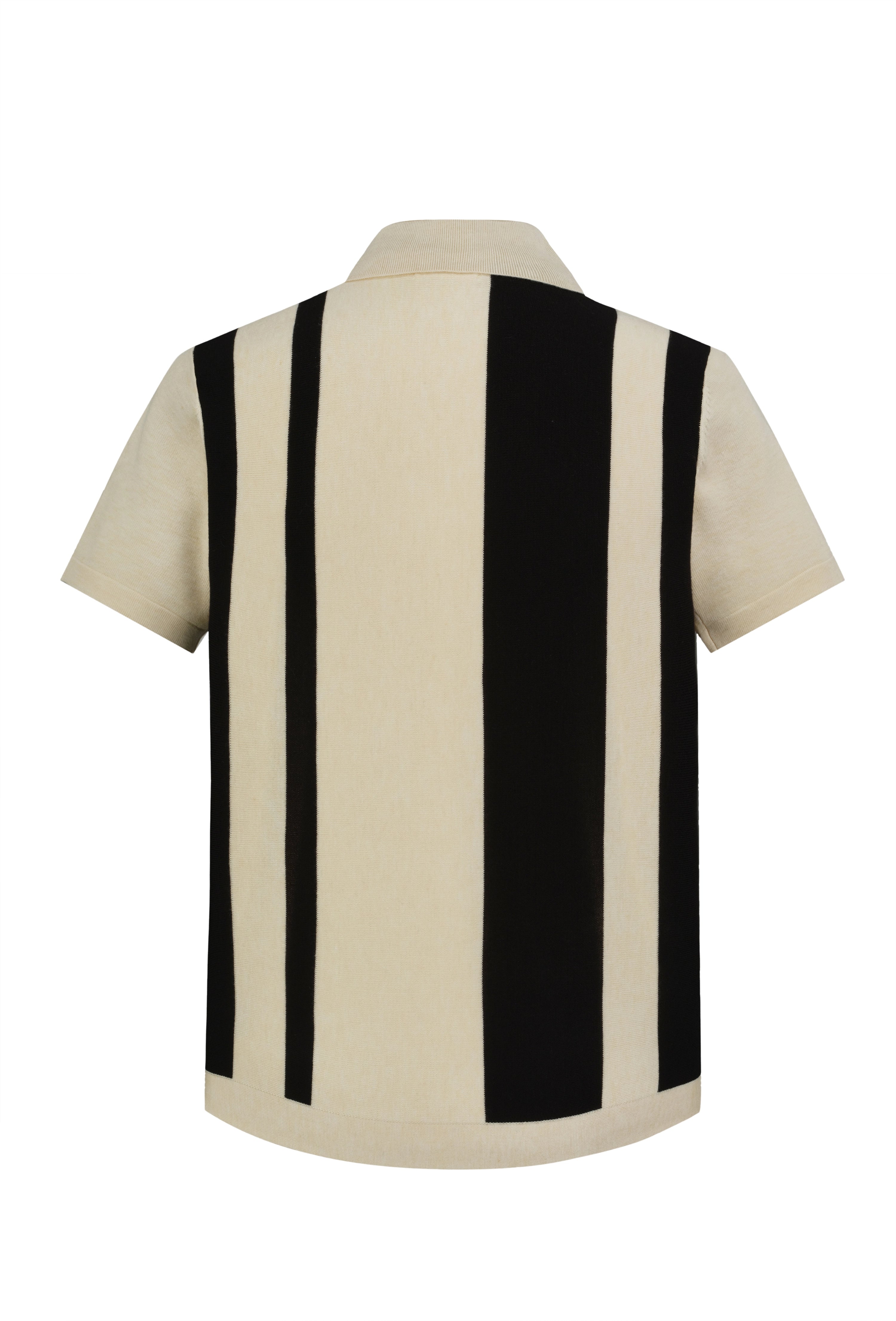 Side-striped zipped polo shirt