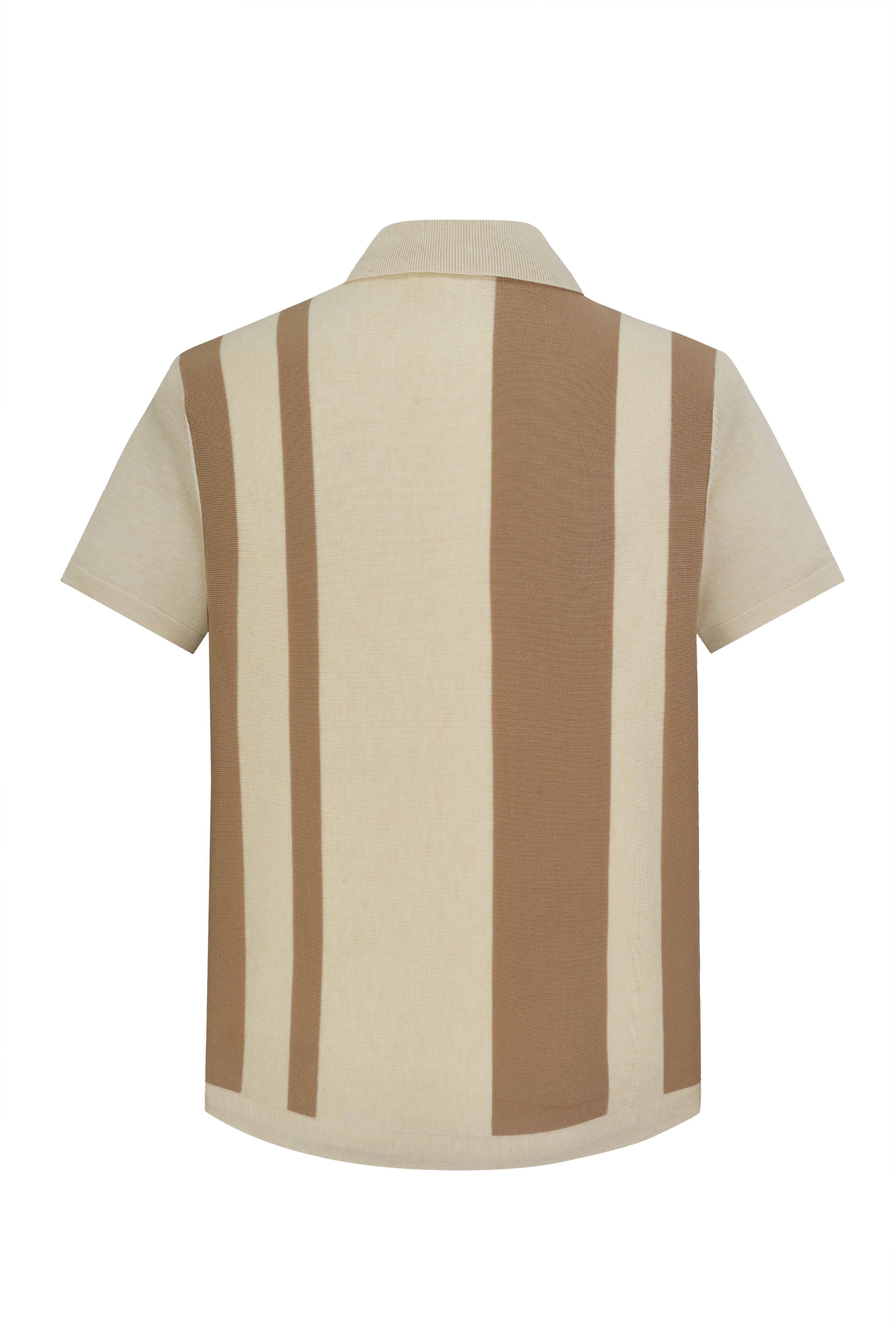 Side-striped zipped polo shirt