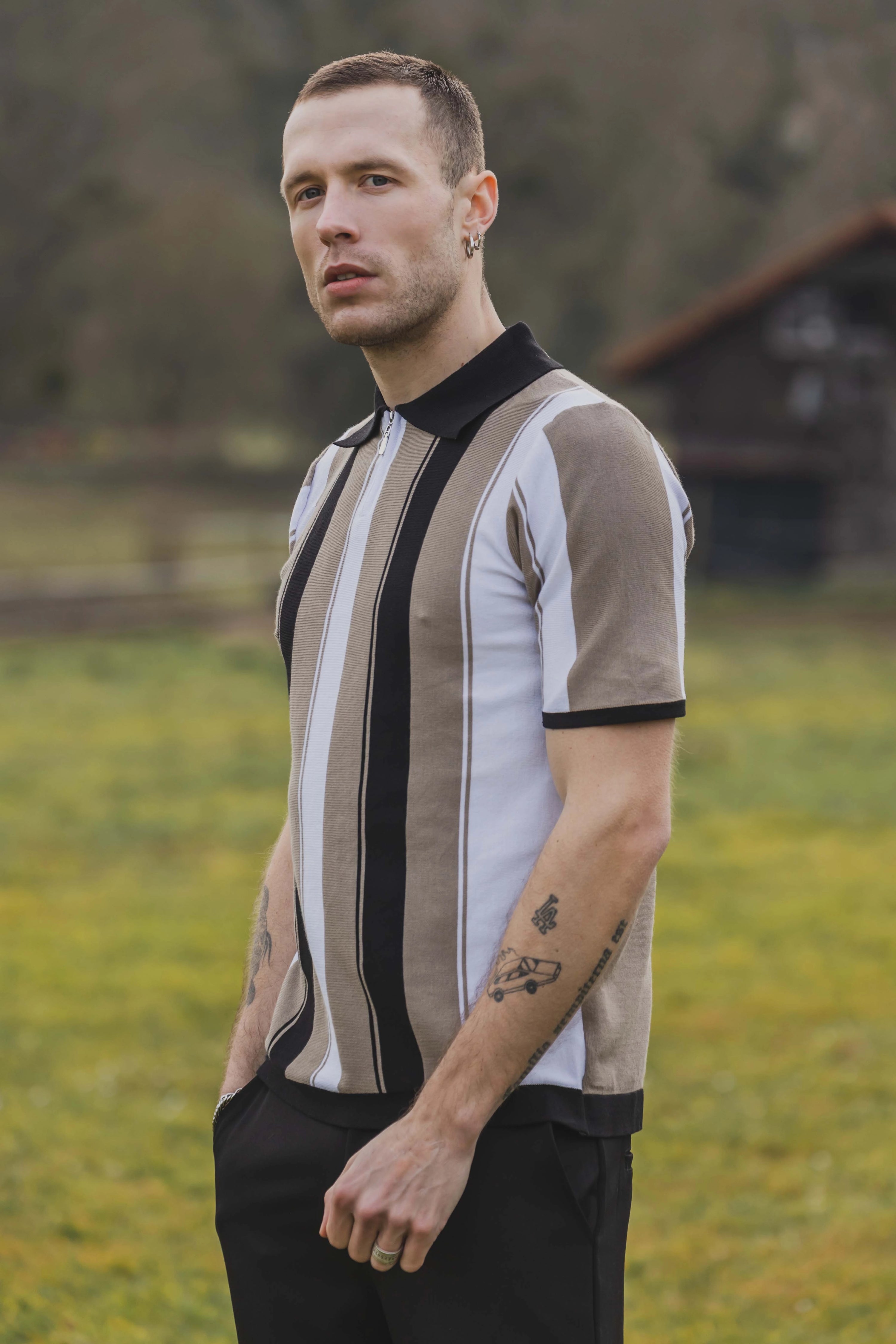 Polo en maille à manches courtes