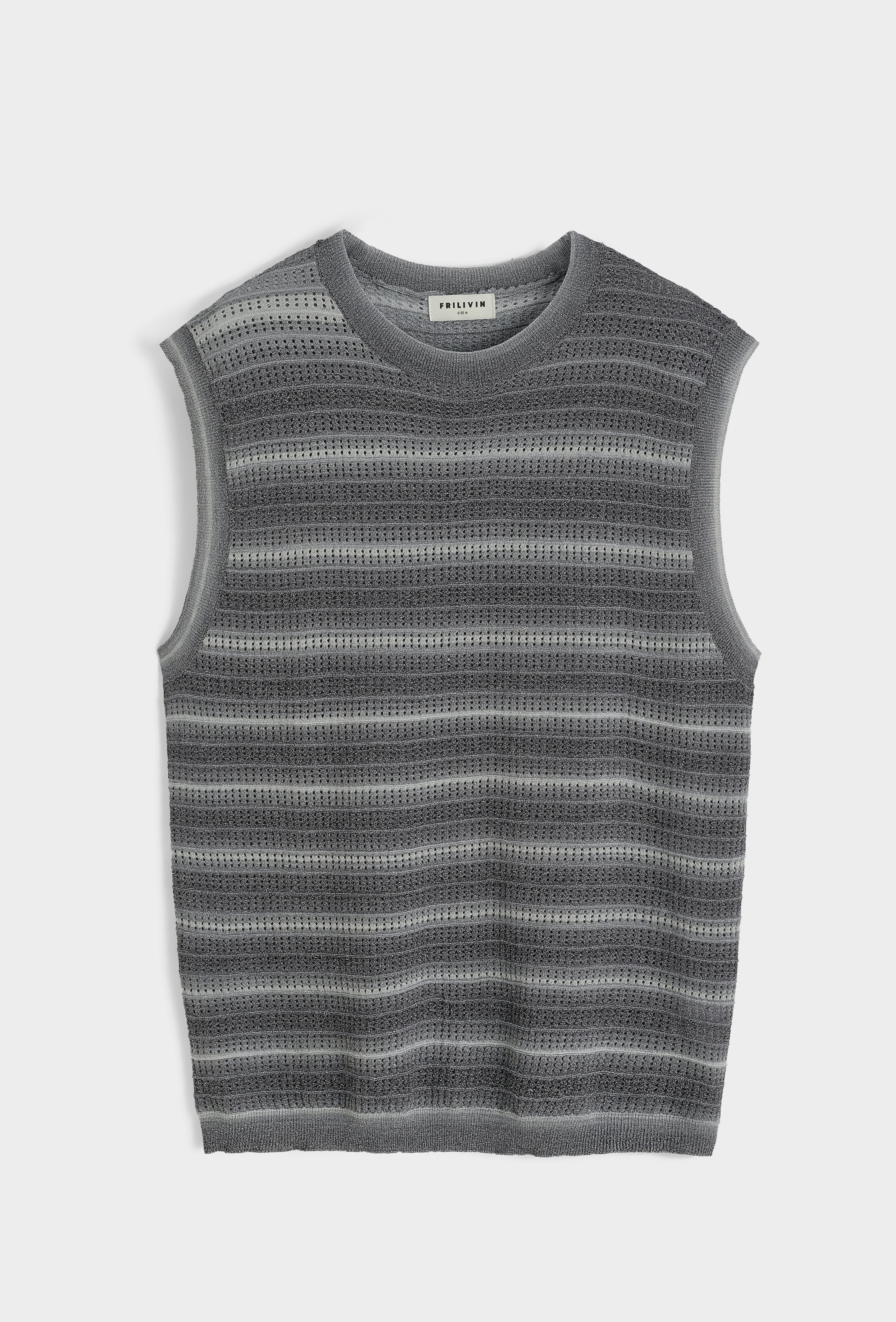 T-shirt débardeur tricot rayé