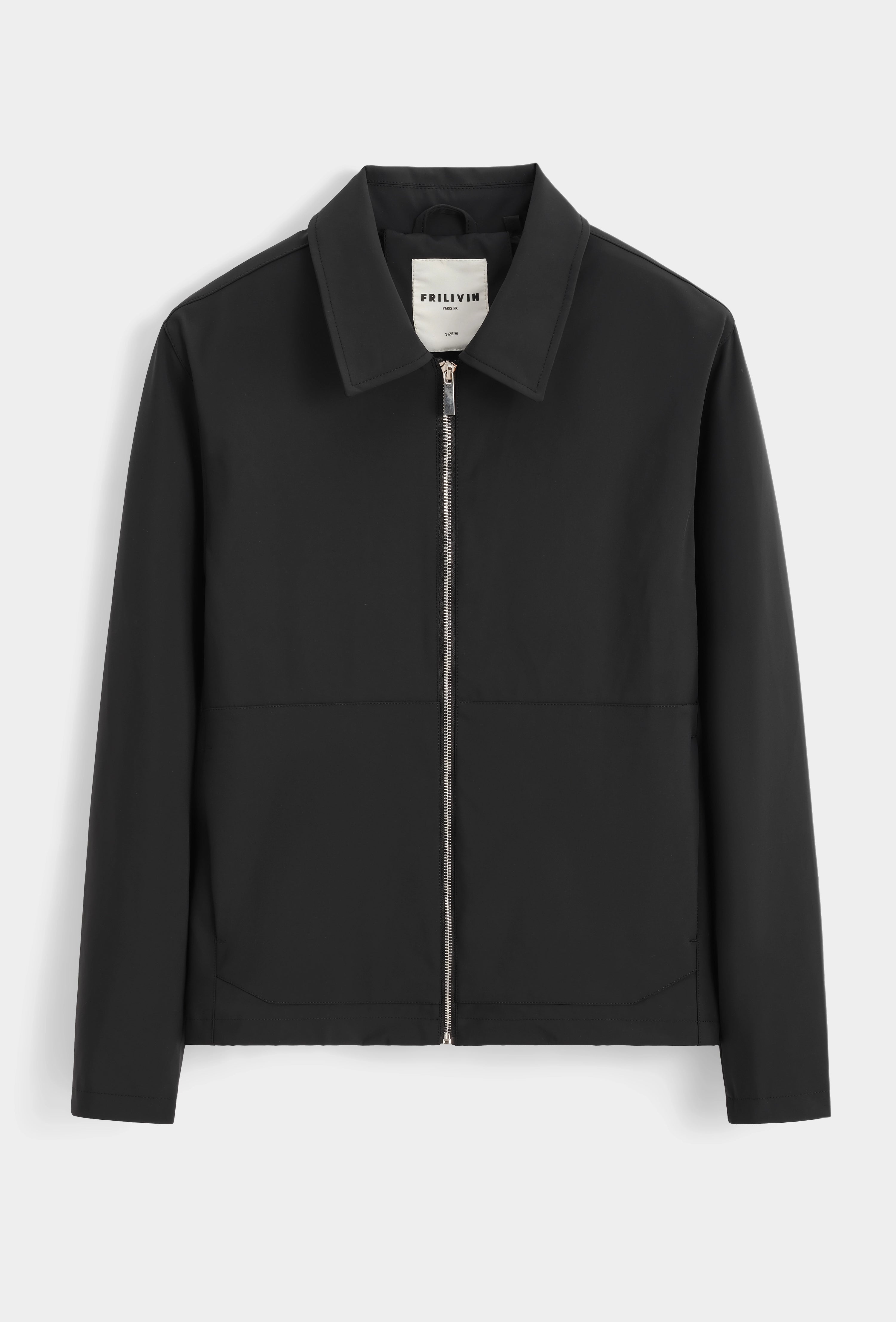 Veste zippée en tissu lisse au tombé net
