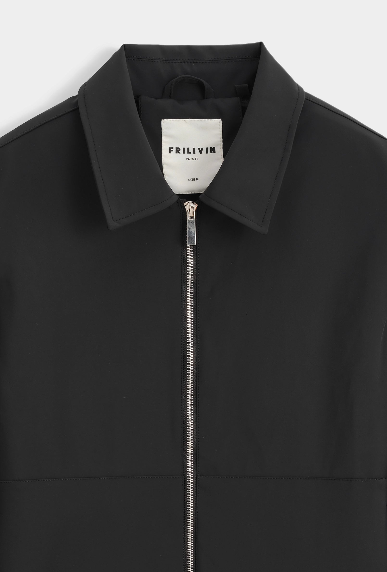 Veste zippée en tissu lisse au tombé net