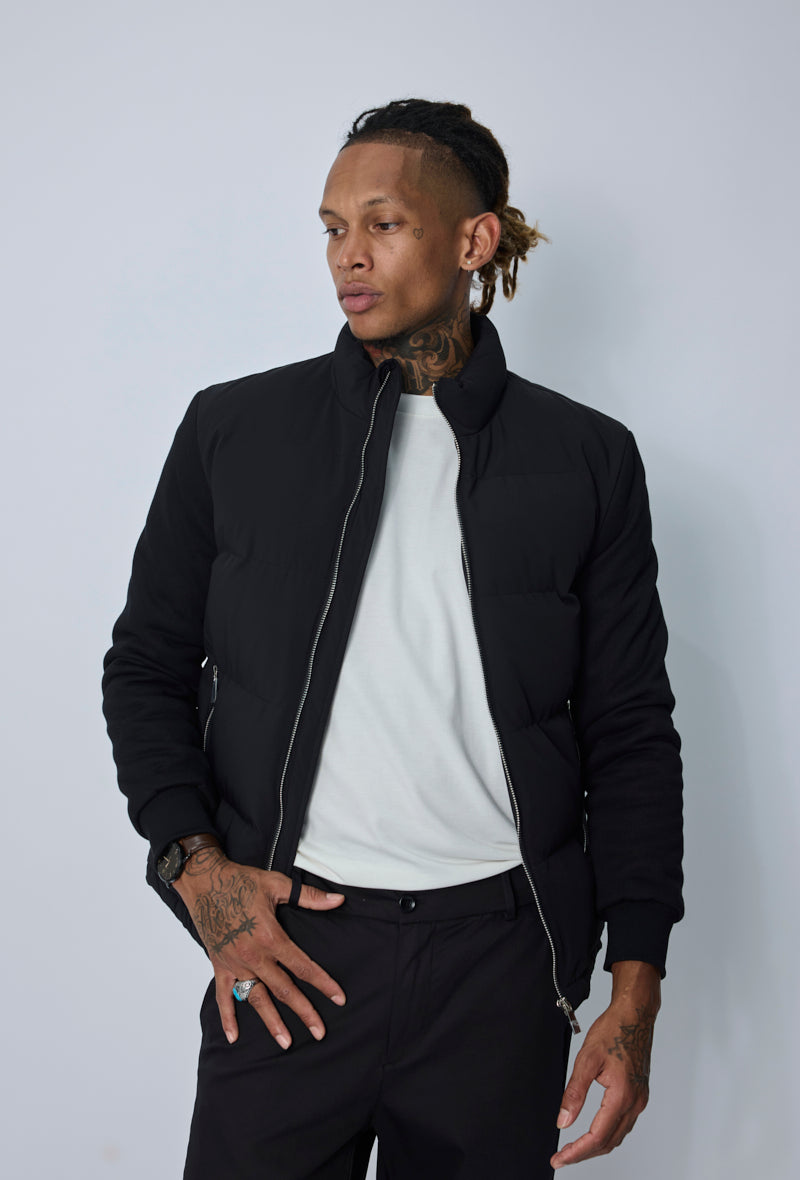 Blouson matelassé col montant