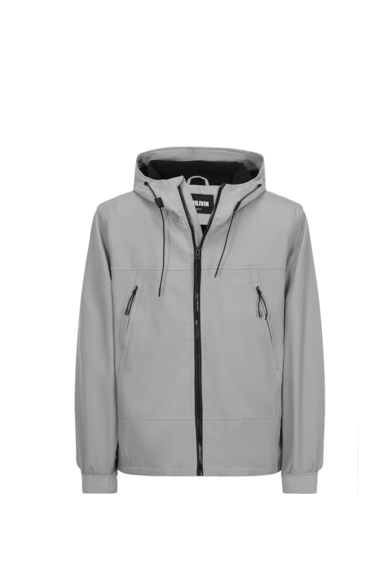Plain hooded jacket