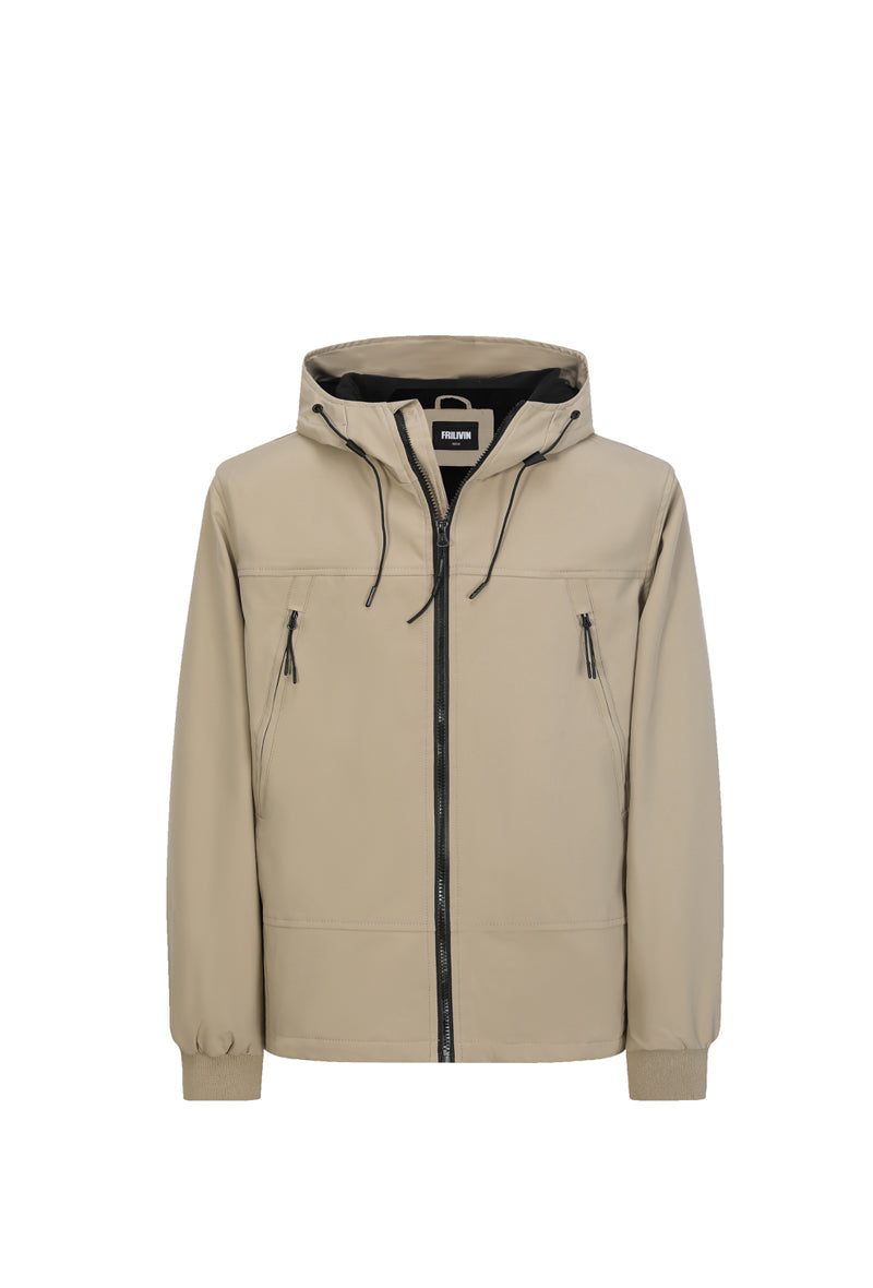 Plain hooded jacket