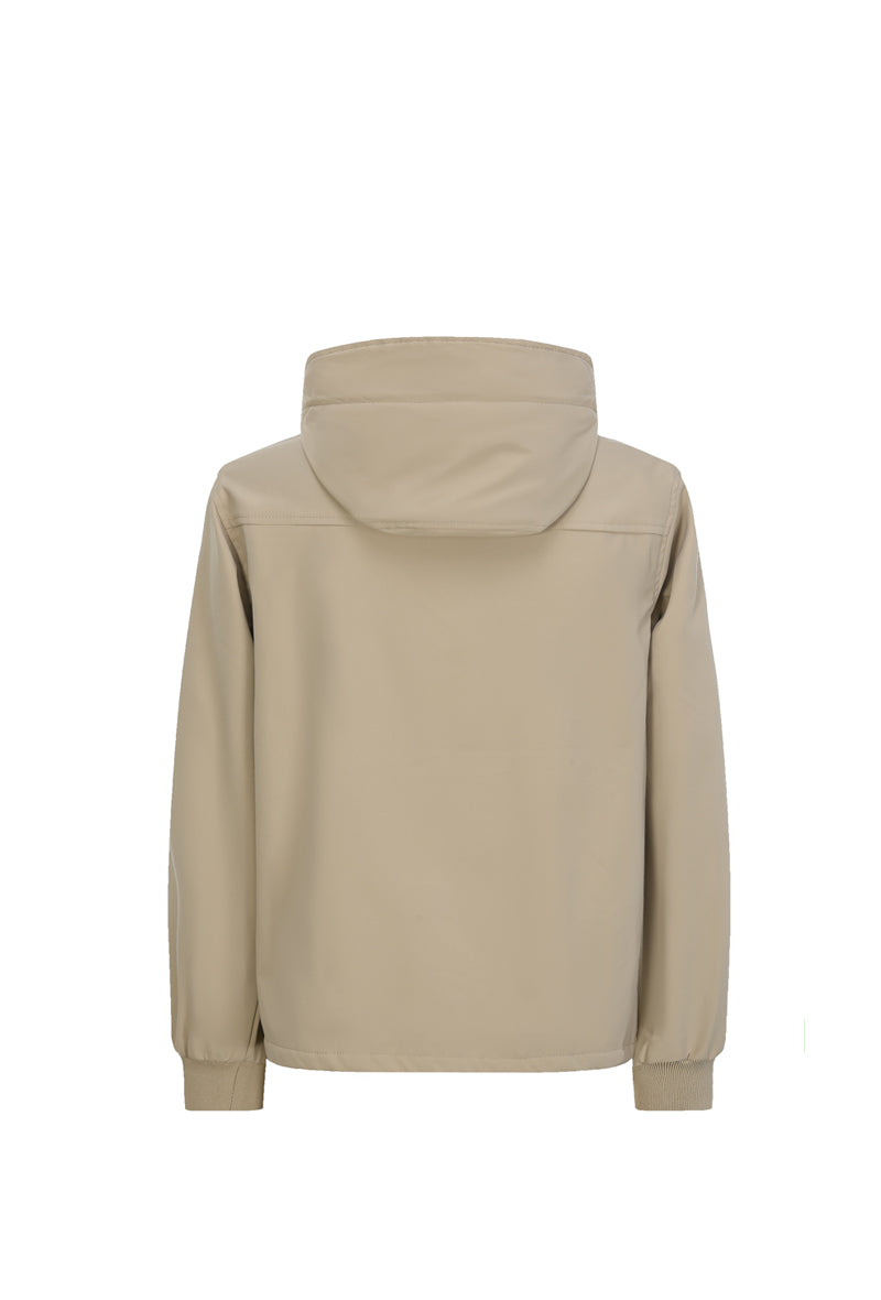 Plain hooded jacket