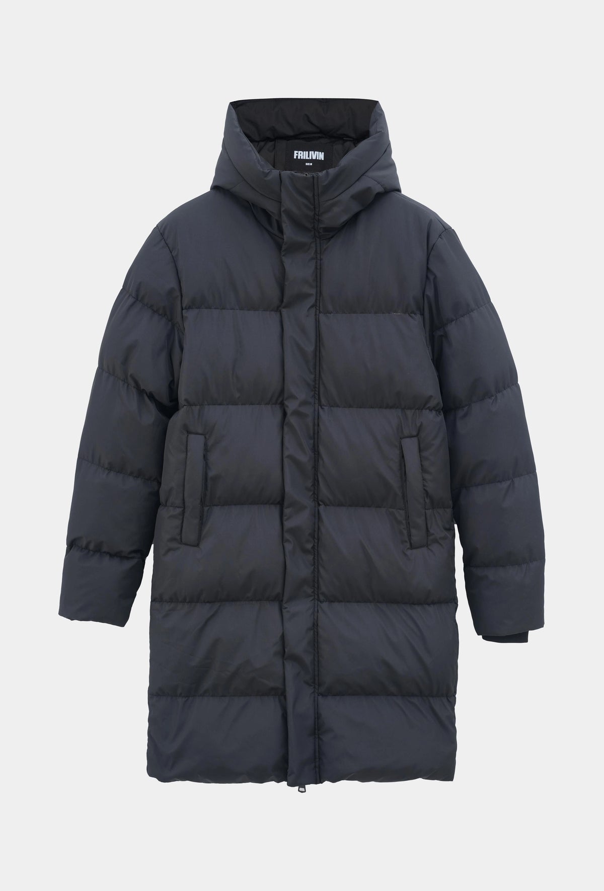 Blouson matelassé long à capuche