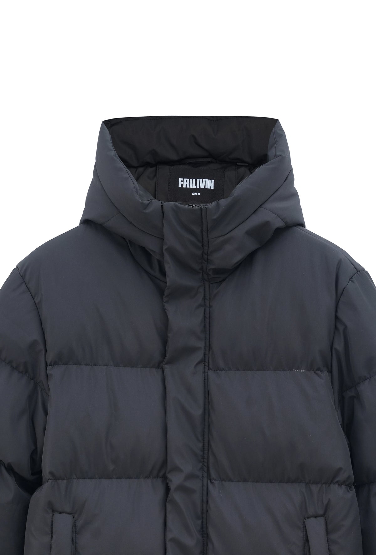 Blouson matelassé long à capuche