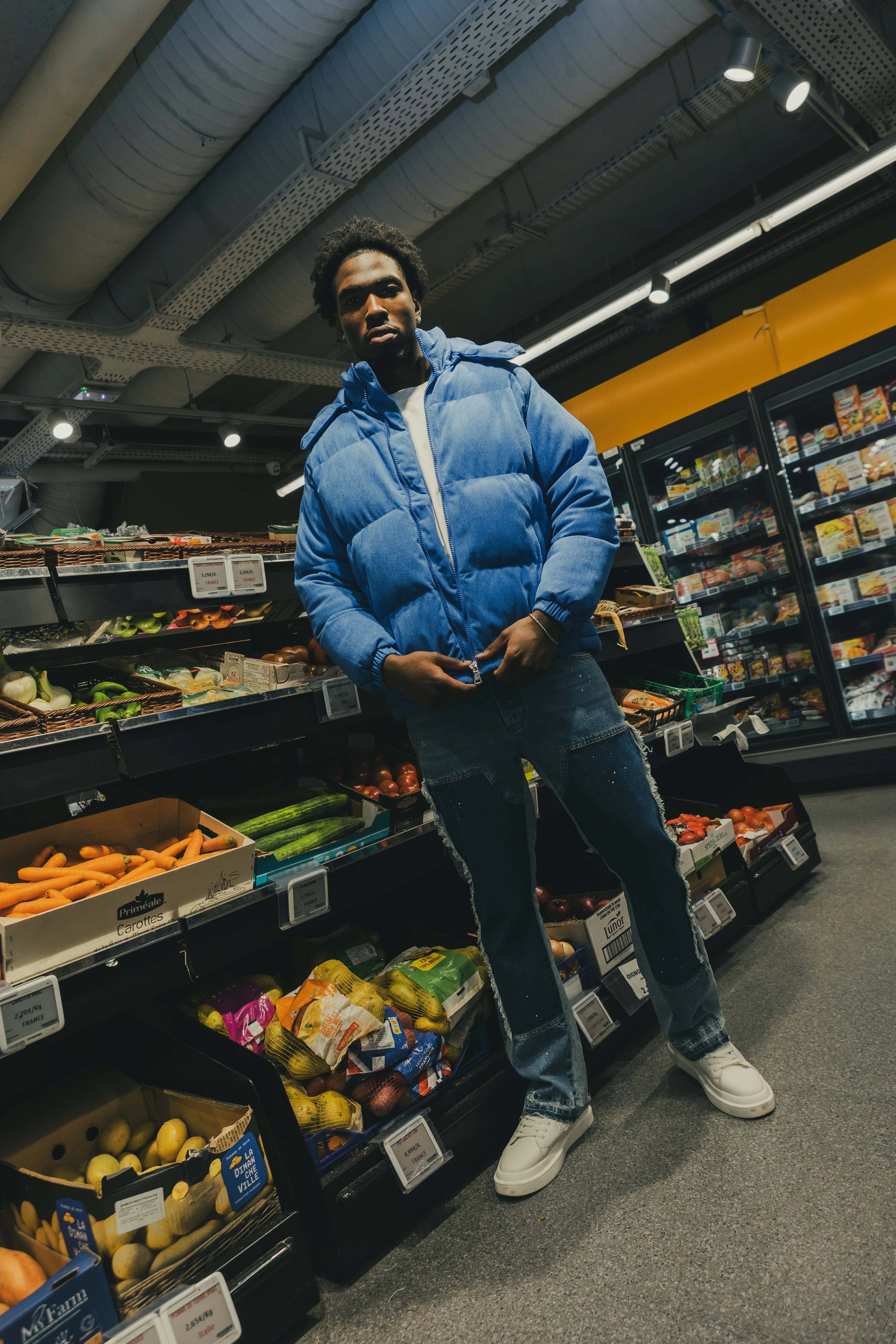 Blouson oversized matelassé à rayure