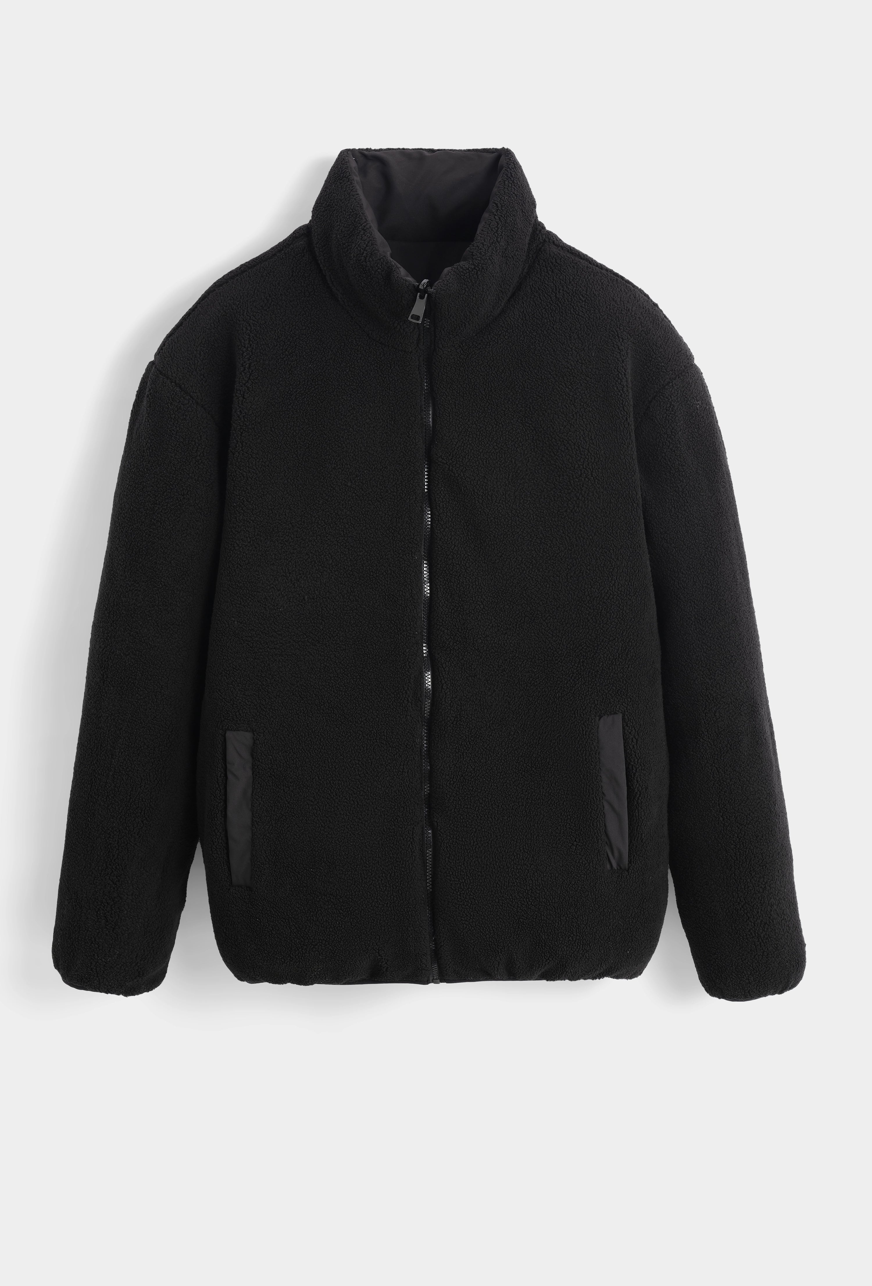 Manteau réversible bimatière