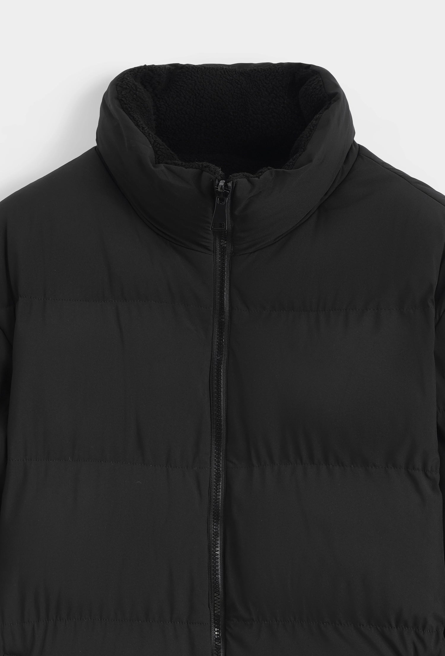 Manteau réversible bimatière