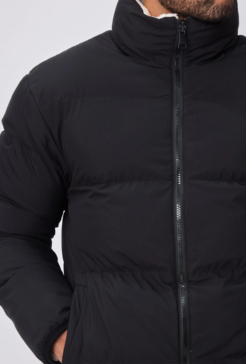 Manteau réversible bimatière