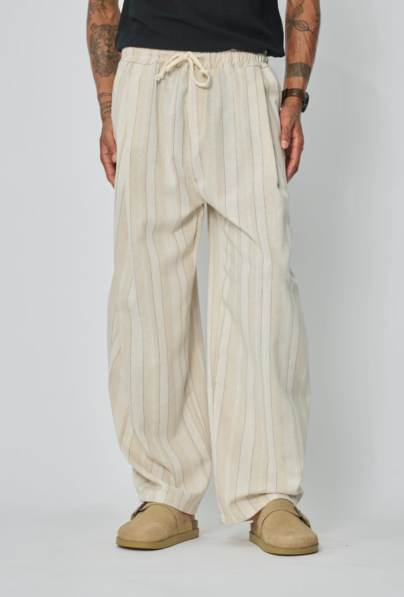 Pantalon rayé fluide casual