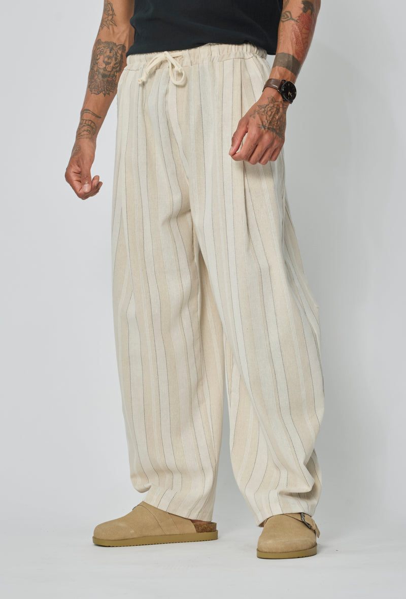 Pantalon rayé fluide casual