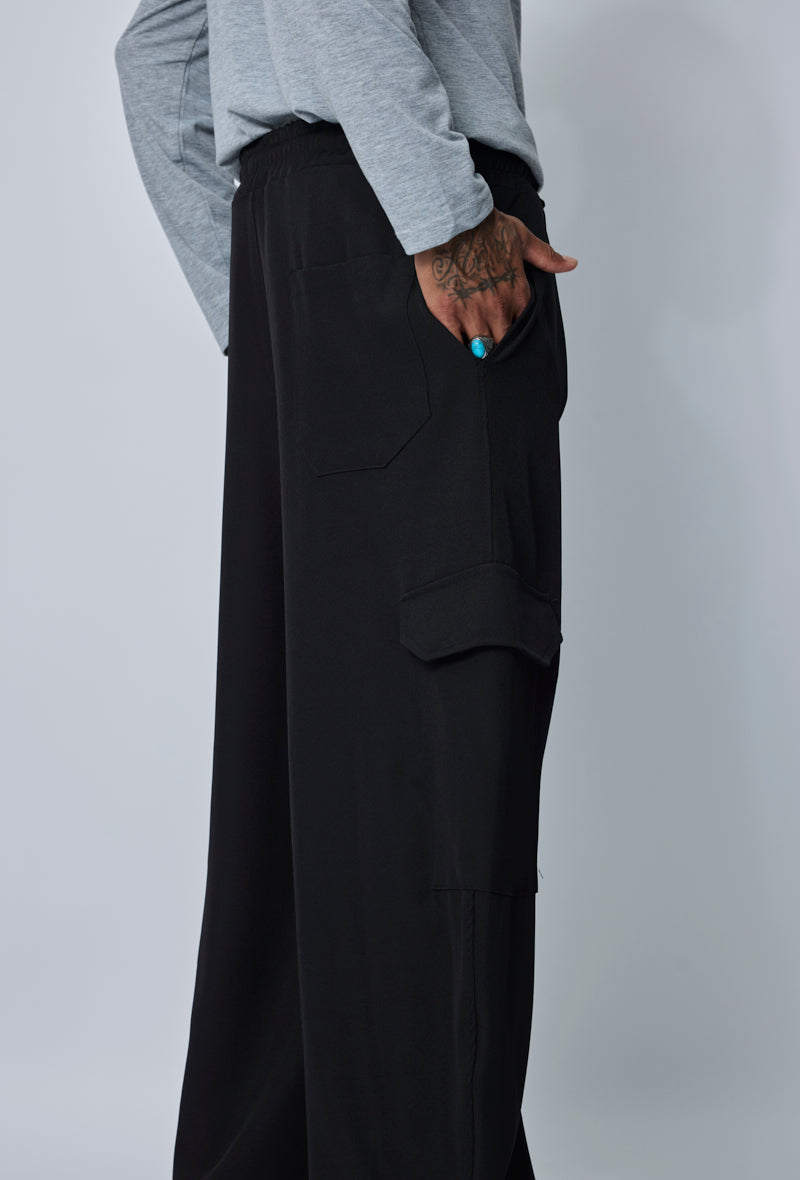 Pantalon cargo wide leg