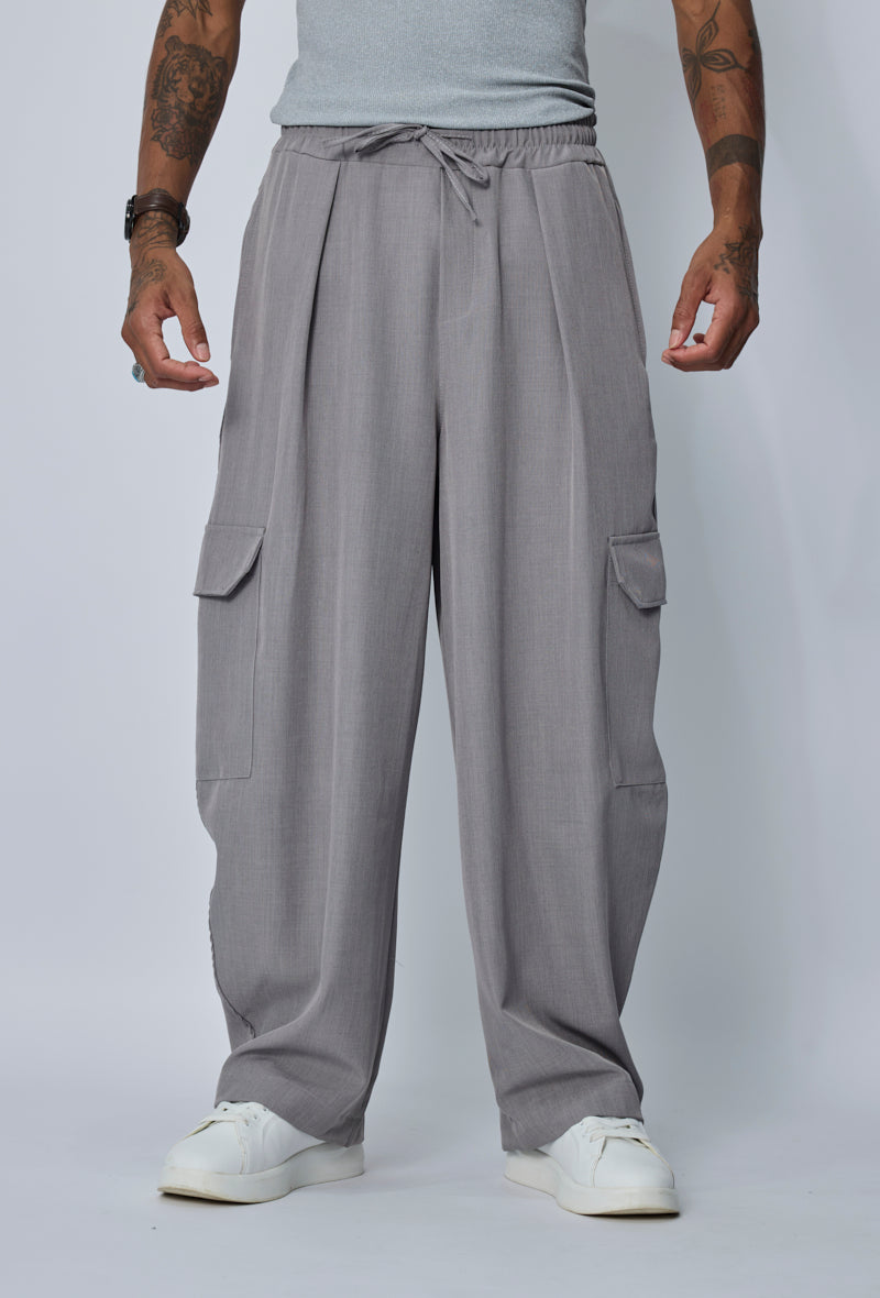 Pantalon cargo wide leg