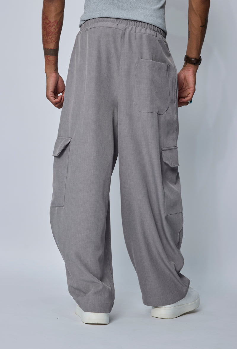 Pantalon cargo wide leg