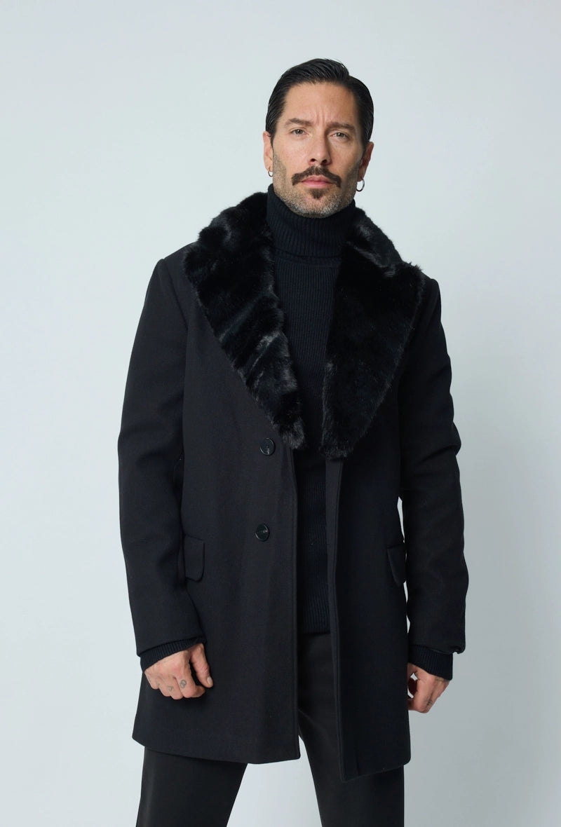 Plain black coat sales