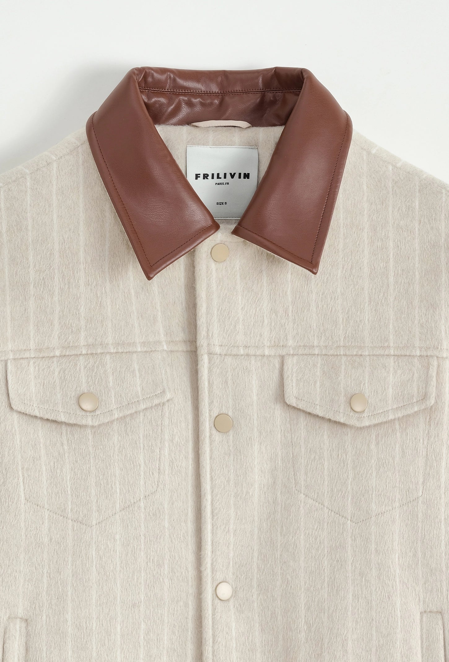Veste à rayures avec col contrasté