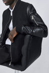 Veste avec manche simili cuire - Frilivin