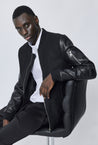 Veste avec manche simili cuire - Frilivin