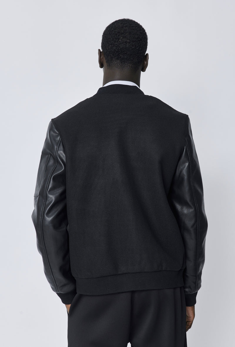 Veste avec manche simili cuire - Frilivin