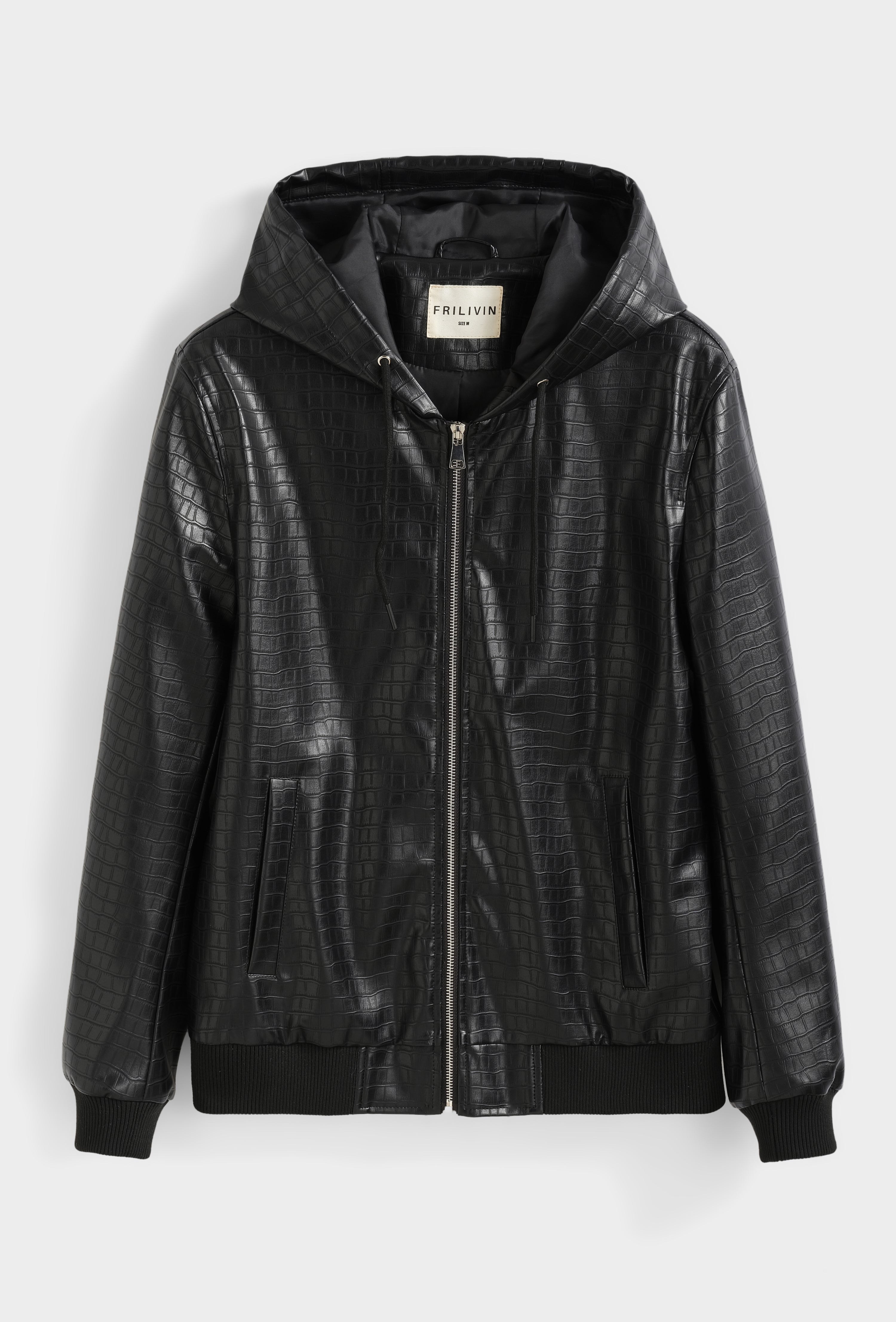 Veste bomber zippée à capuche