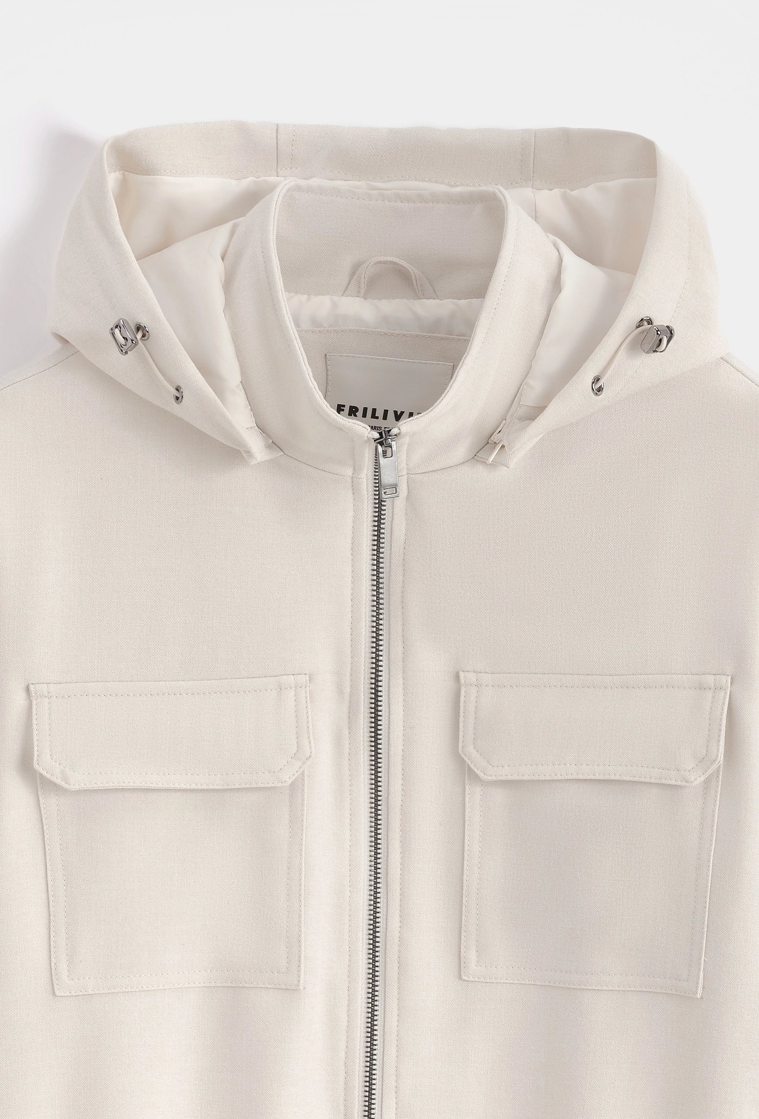 Veste zippée à capuche avec cordons ajustables